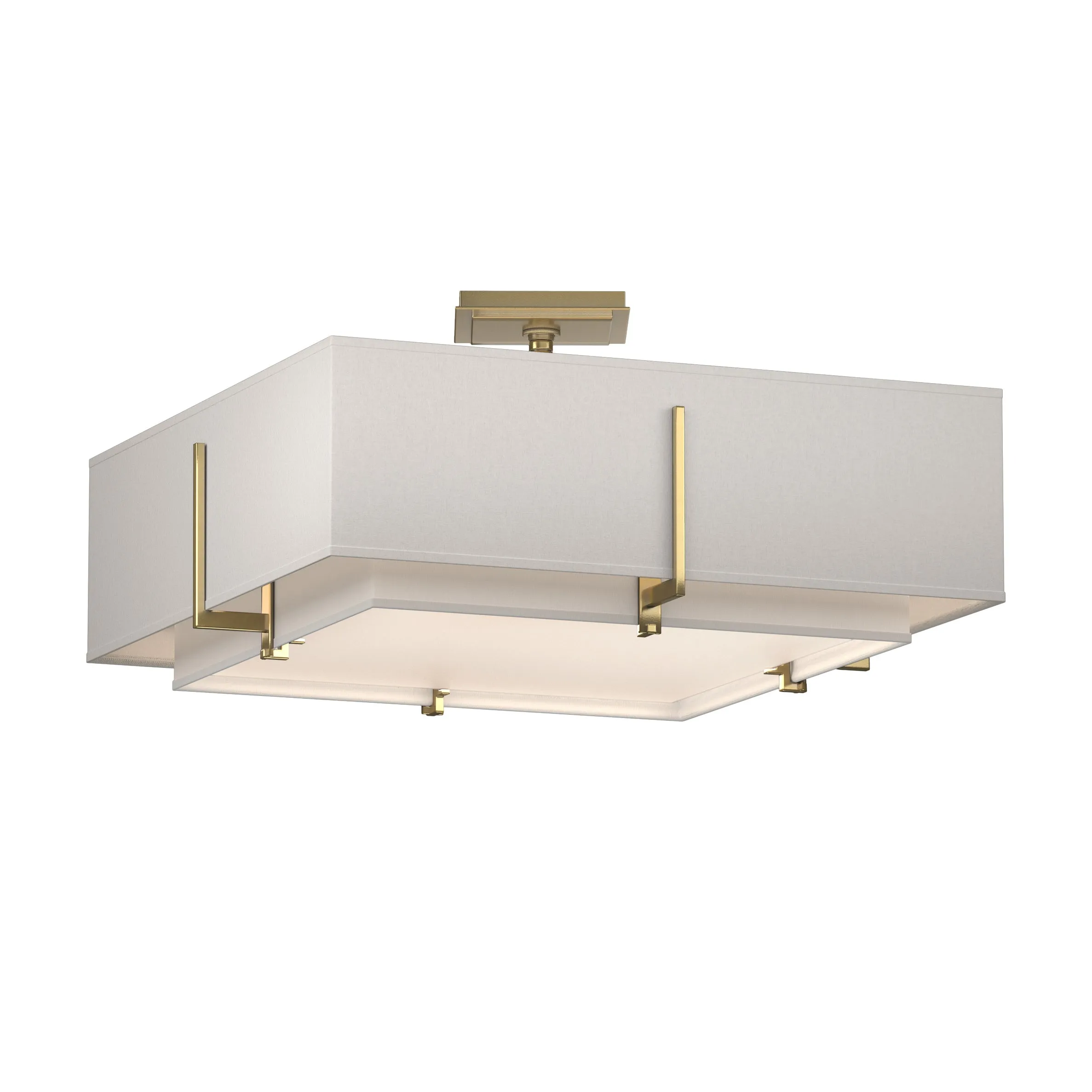 Exos Square Double Shade Semi-Flush Mount