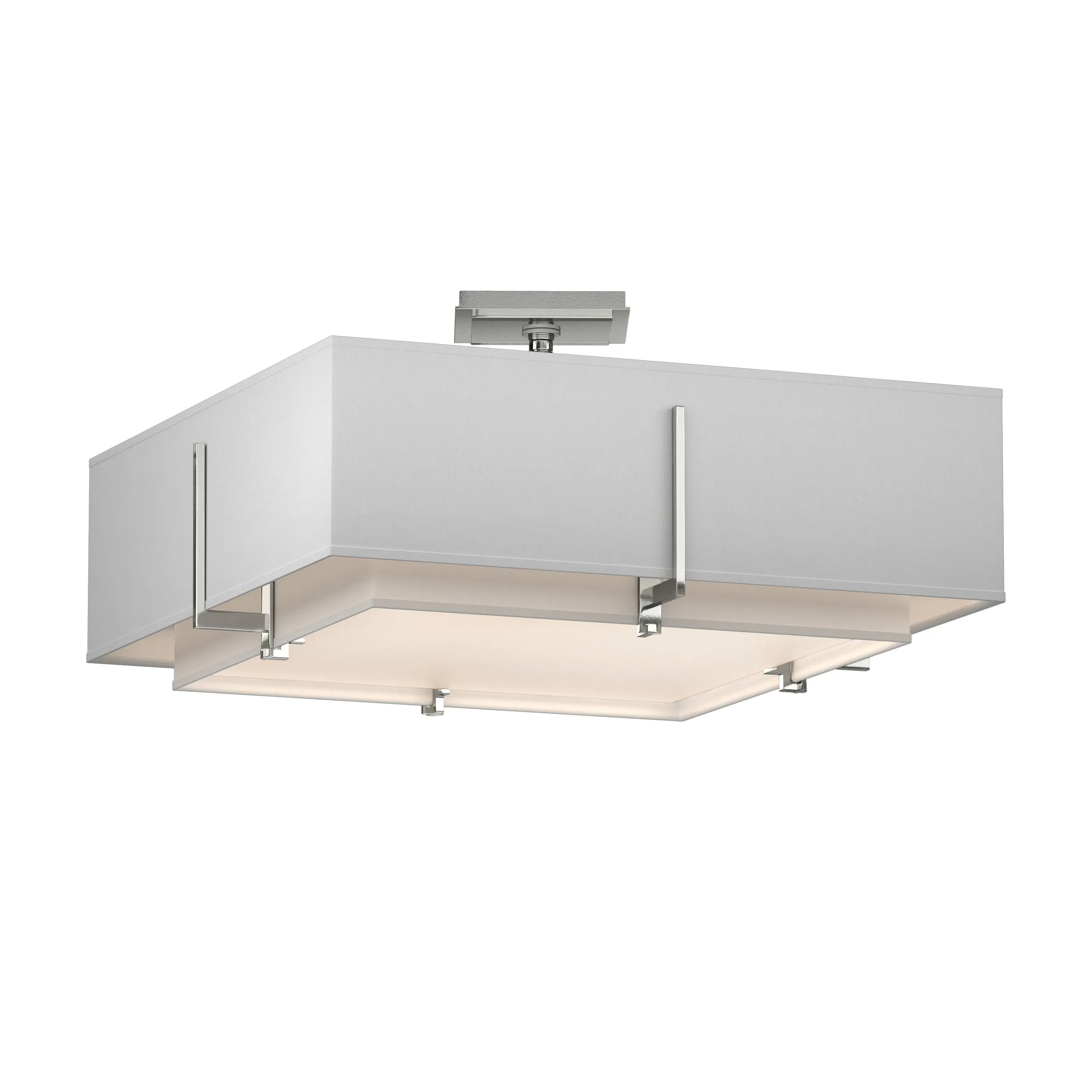 Exos Square Double Shade Semi-Flush Mount