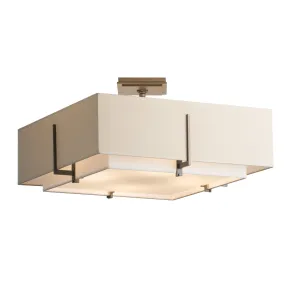 Exos Square Double Shade Semi-Flush Mount