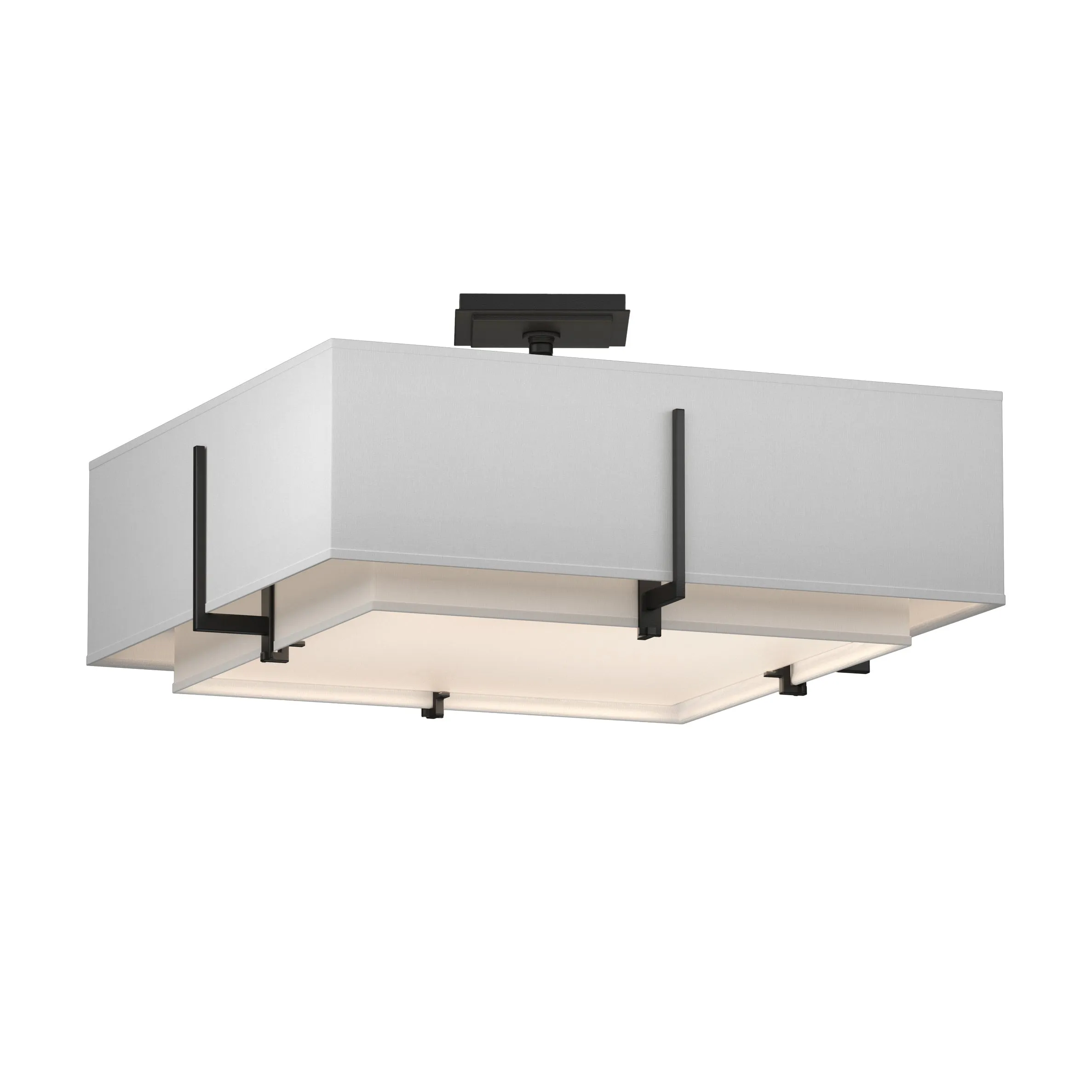 Exos Square Double Shade Semi-Flush Mount