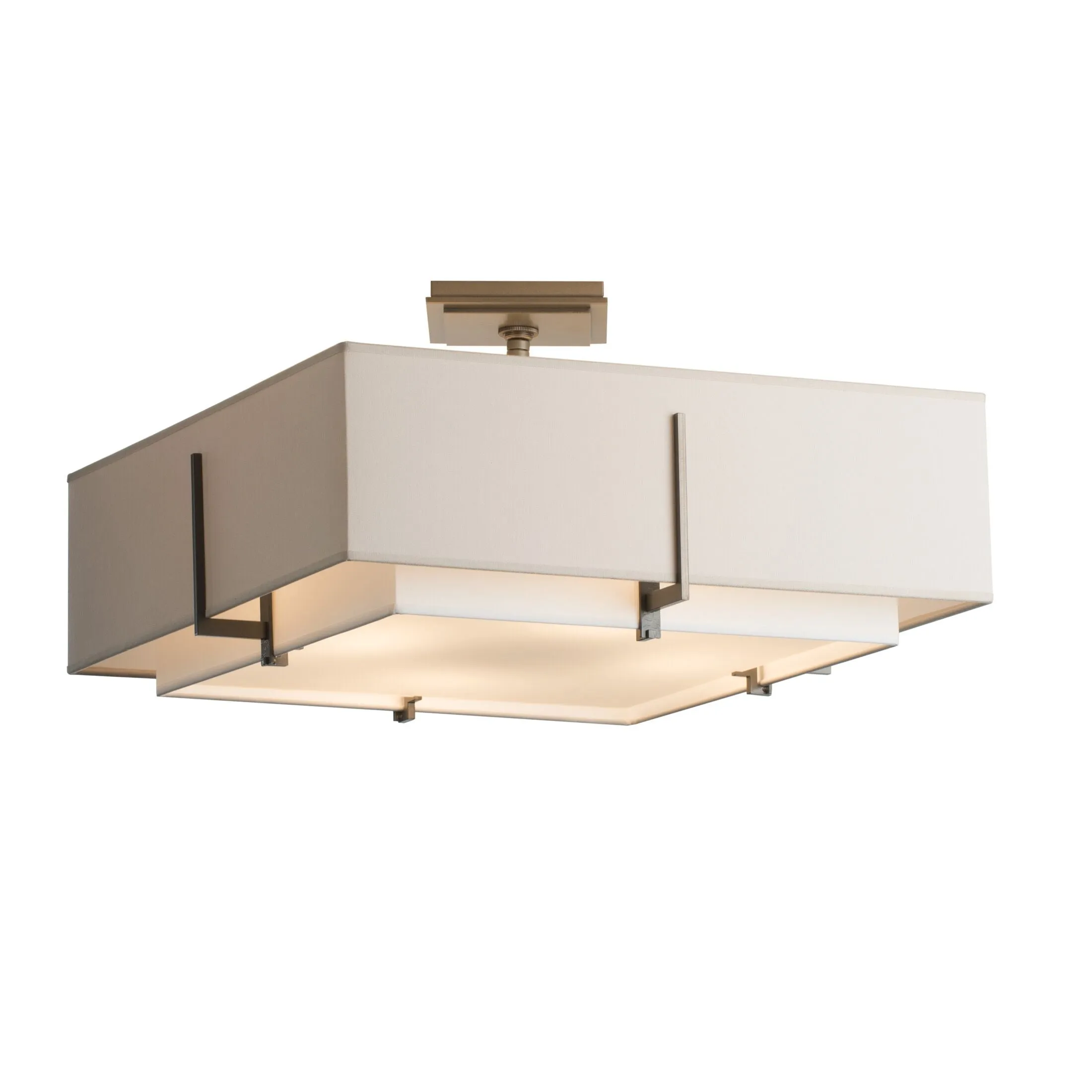 Exos Square Double Shade Semi-Flush Mount