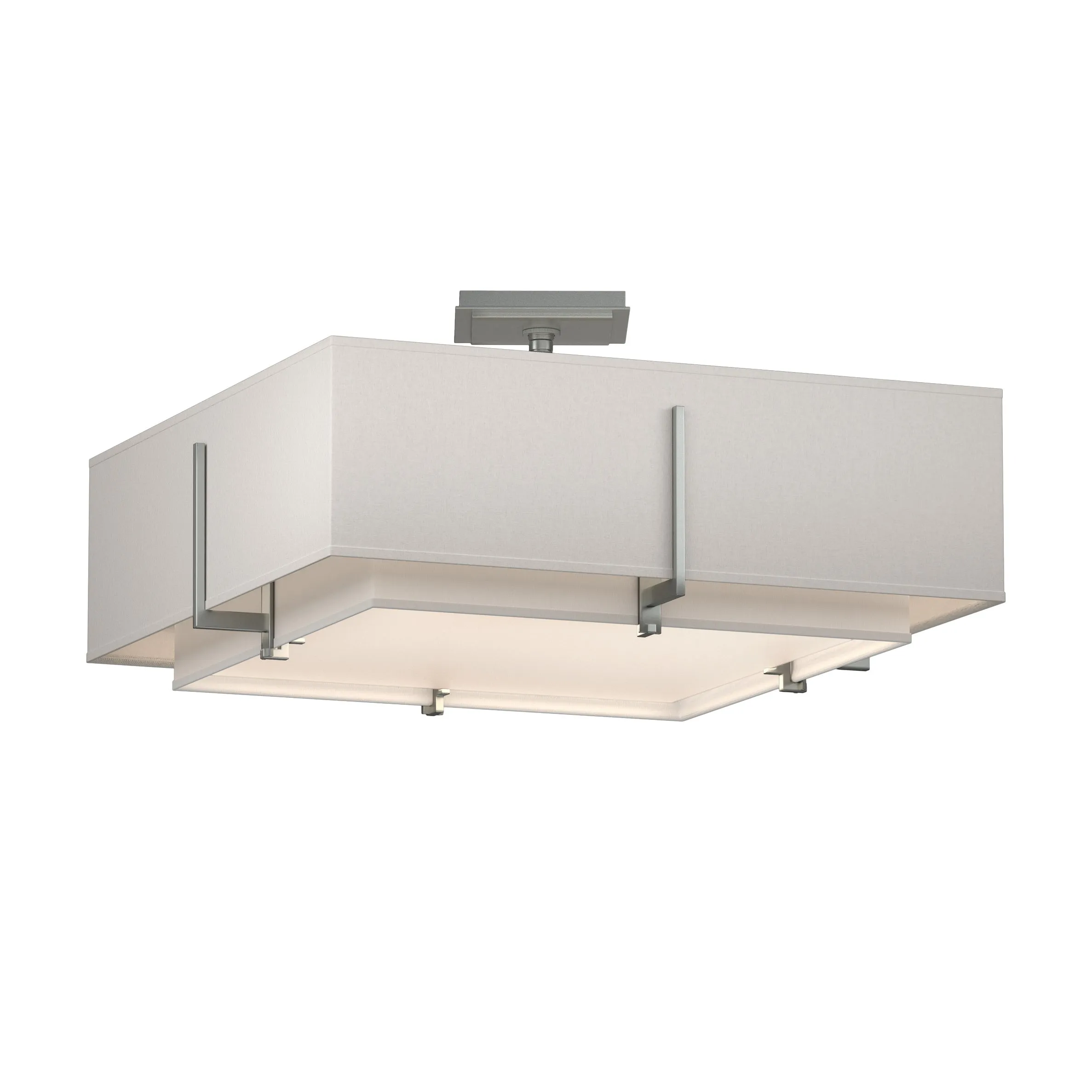Exos Square Double Shade Semi-Flush Mount