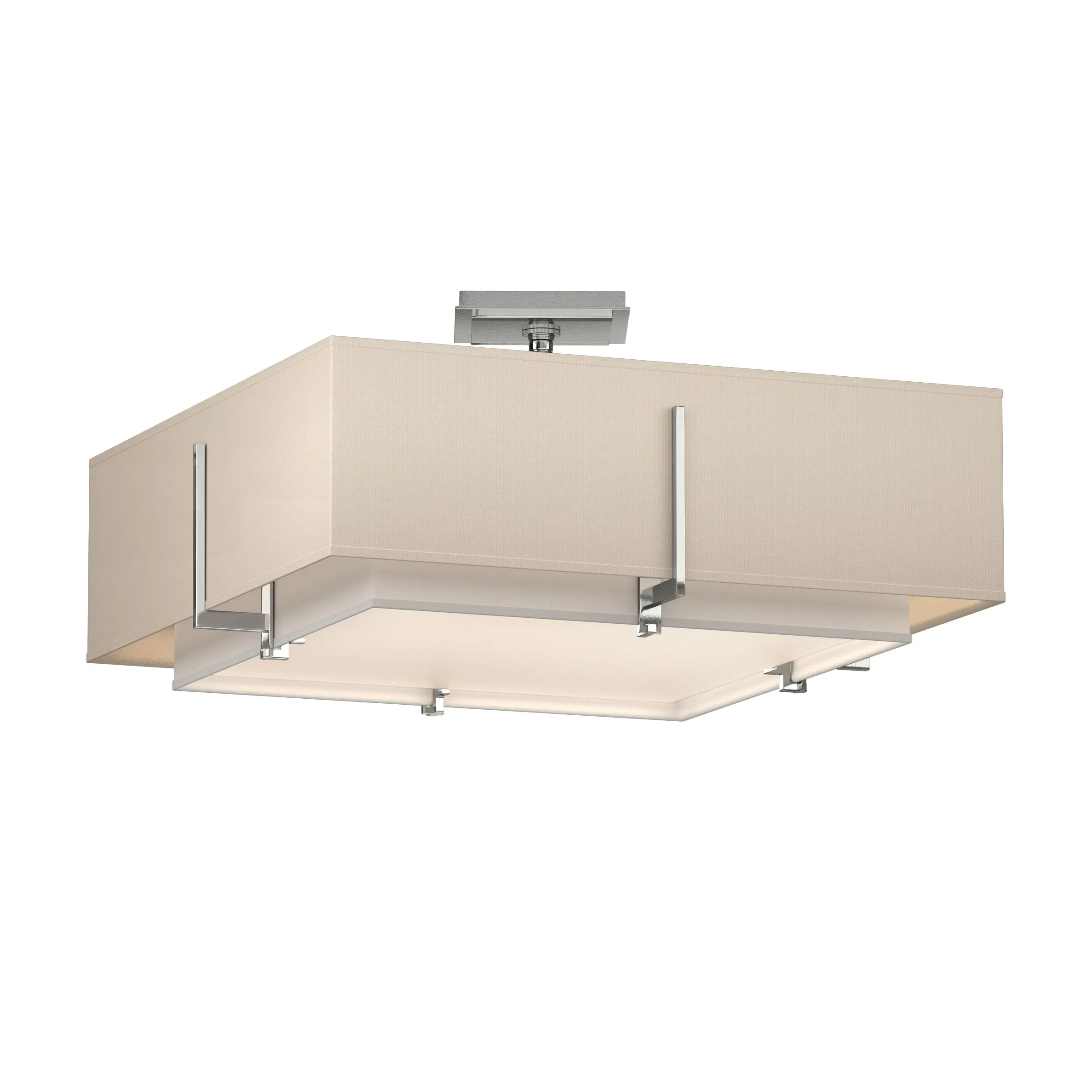 Exos Square Double Shade Semi-Flush Mount