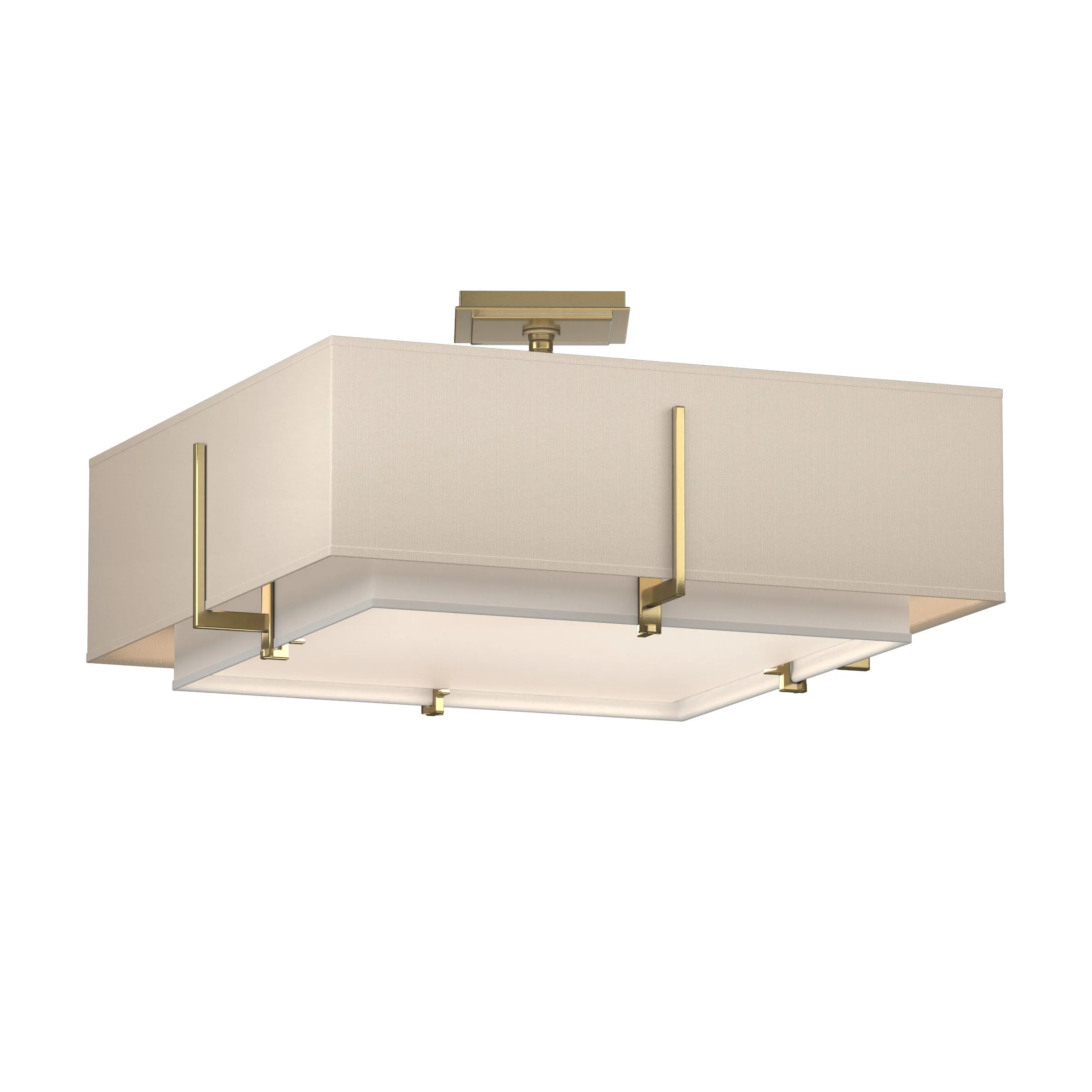Exos Square Double Shade Semi-Flush Mount