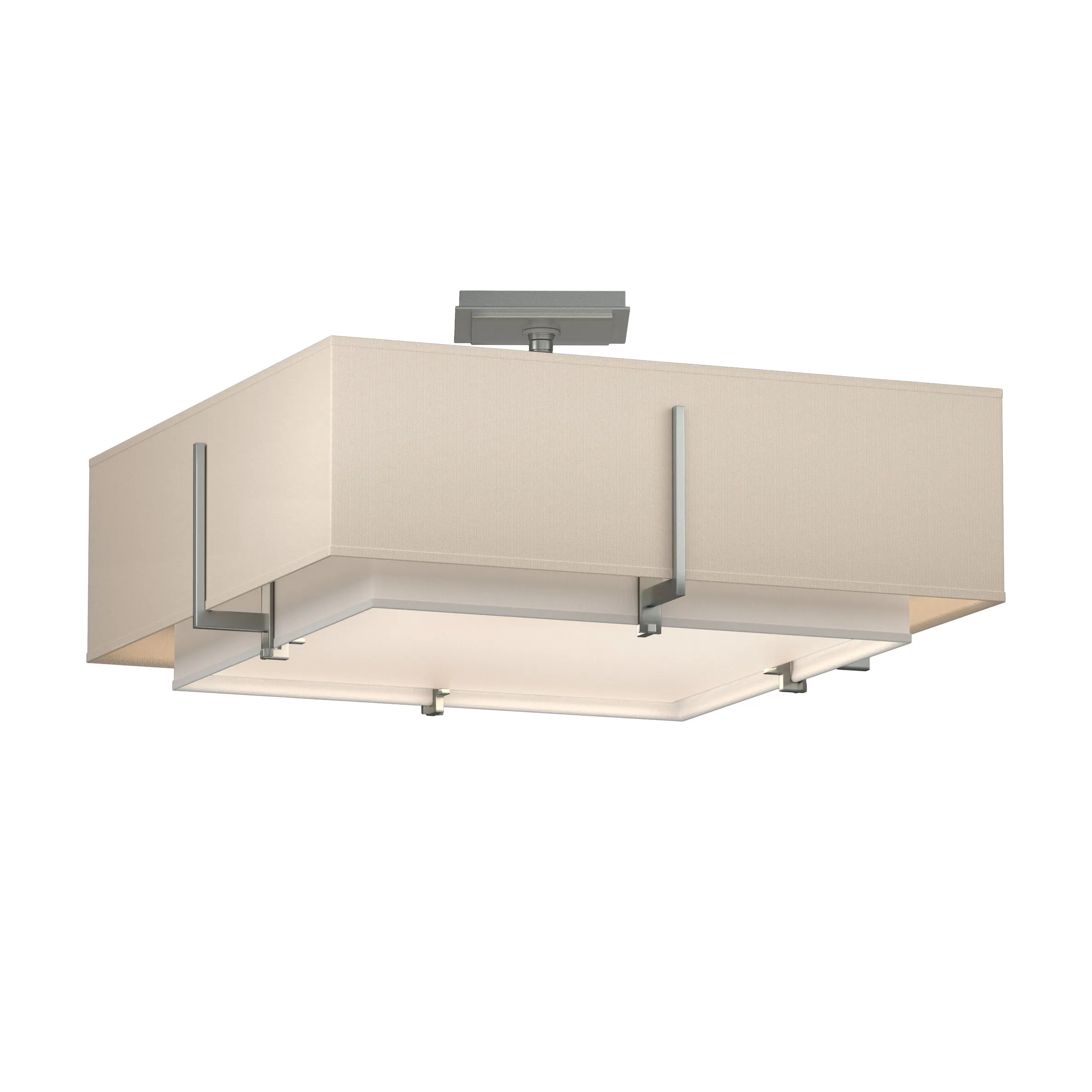 Exos Square Double Shade Semi-Flush Mount