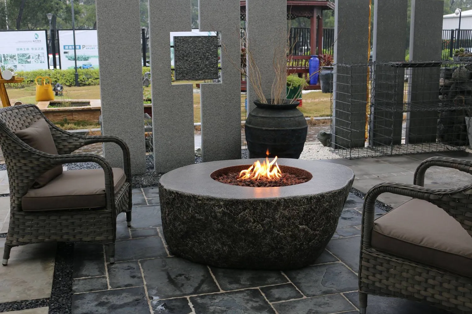 Fiery Vesuvius Fire Table - Natural Gas