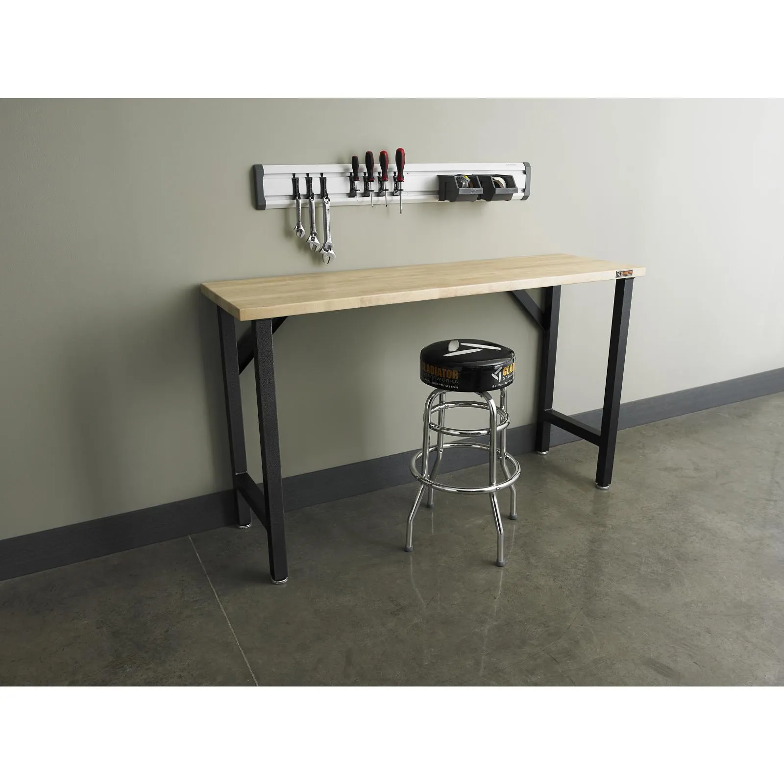 Gladiator Hammered Granite 66-1/2 Wide Hardwood Modular Workbench - GAWB66HWGG
