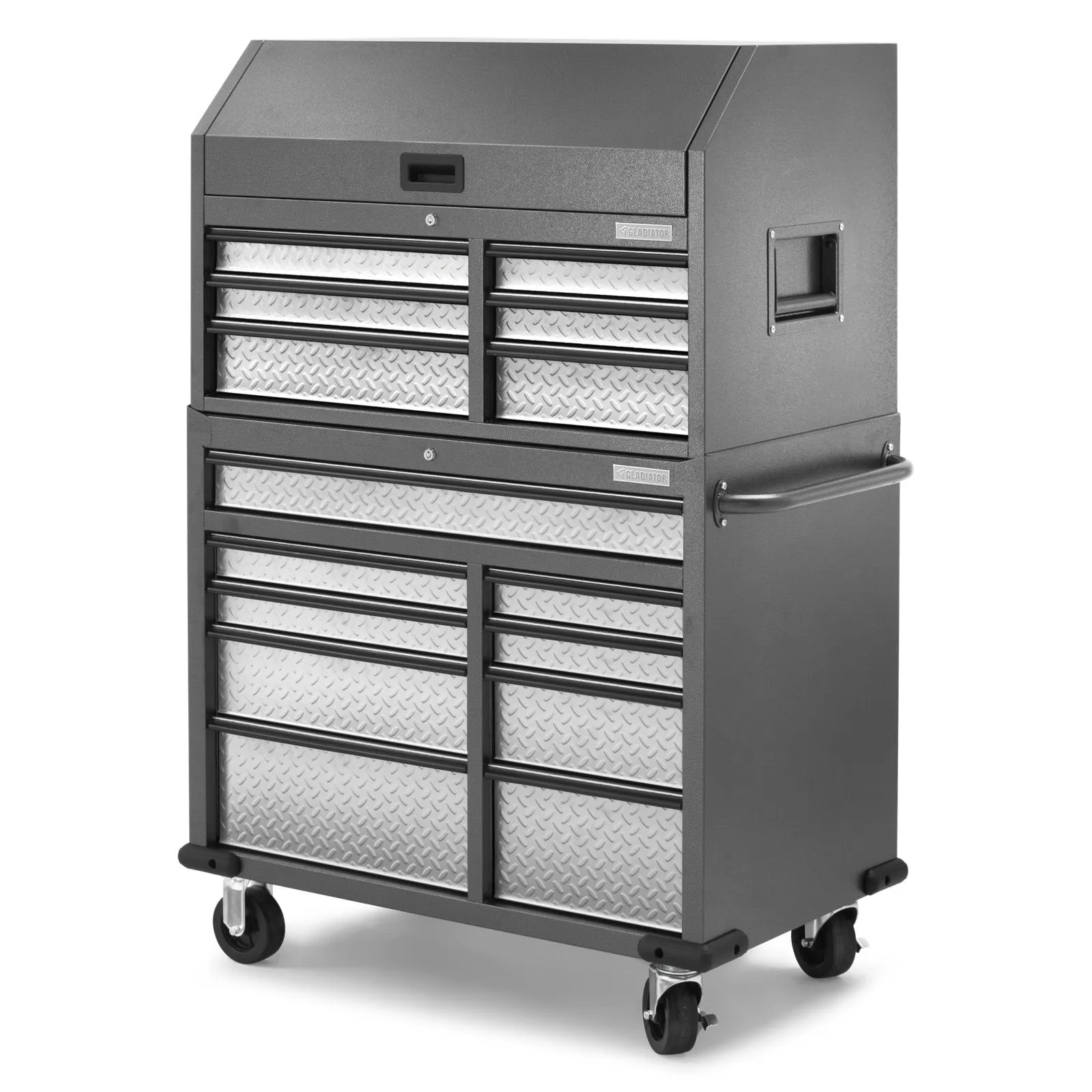 Gladiator Silver Tread Premier 41 inch 15-drawer Mobile Tool Chest Combo - GATC4115JG