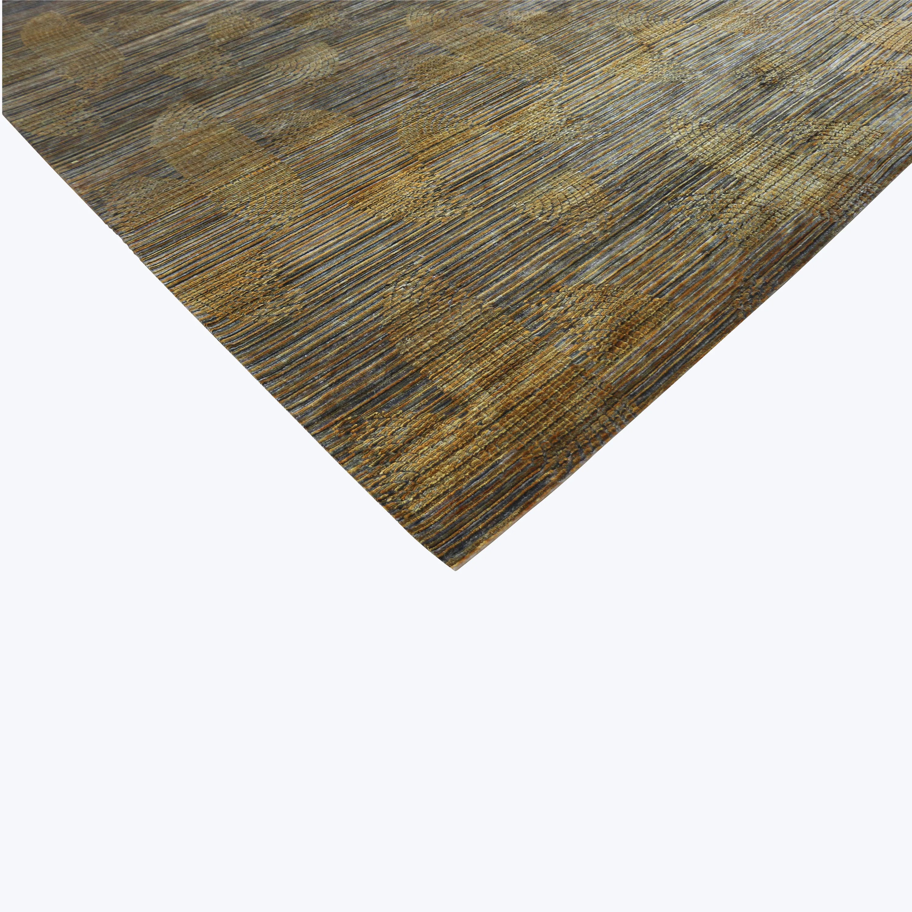 Gold Nu Vibrant Tibetan Contemporary Silk Rug - 9' x 12'