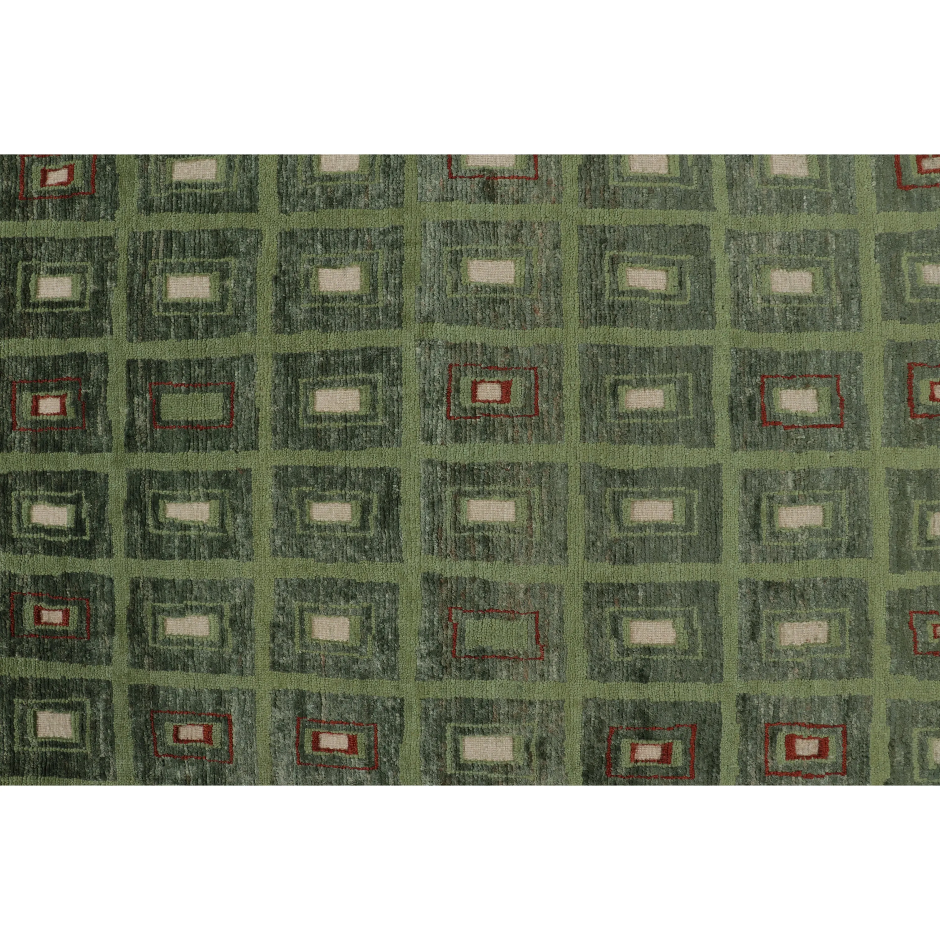 Green Swedish Inspired Wool Jute Rug - 9' x 11'11"