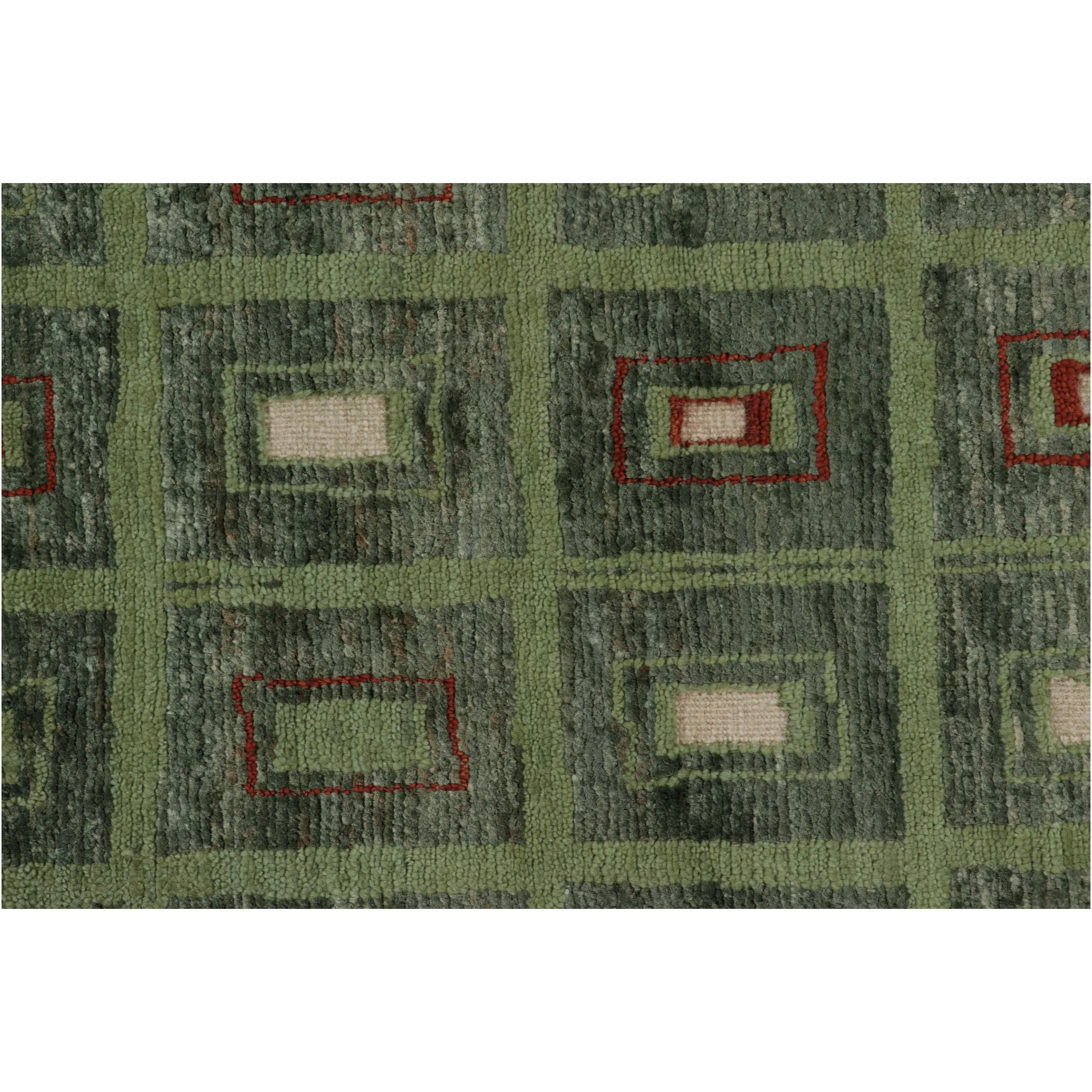 Green Swedish Inspired Wool Jute Rug - 9' x 11'11"