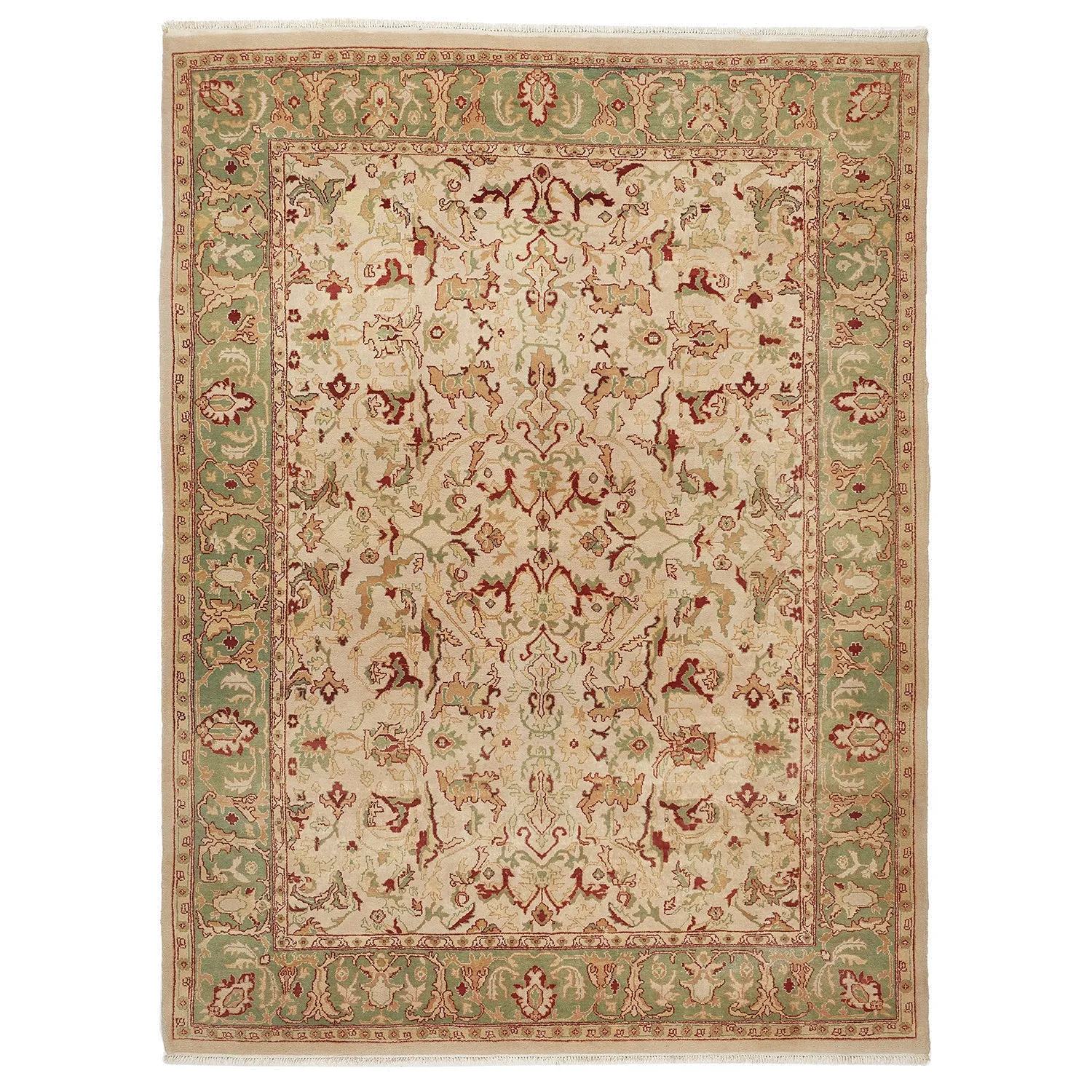 Green Traditional Wool Rug - 9' x 12'