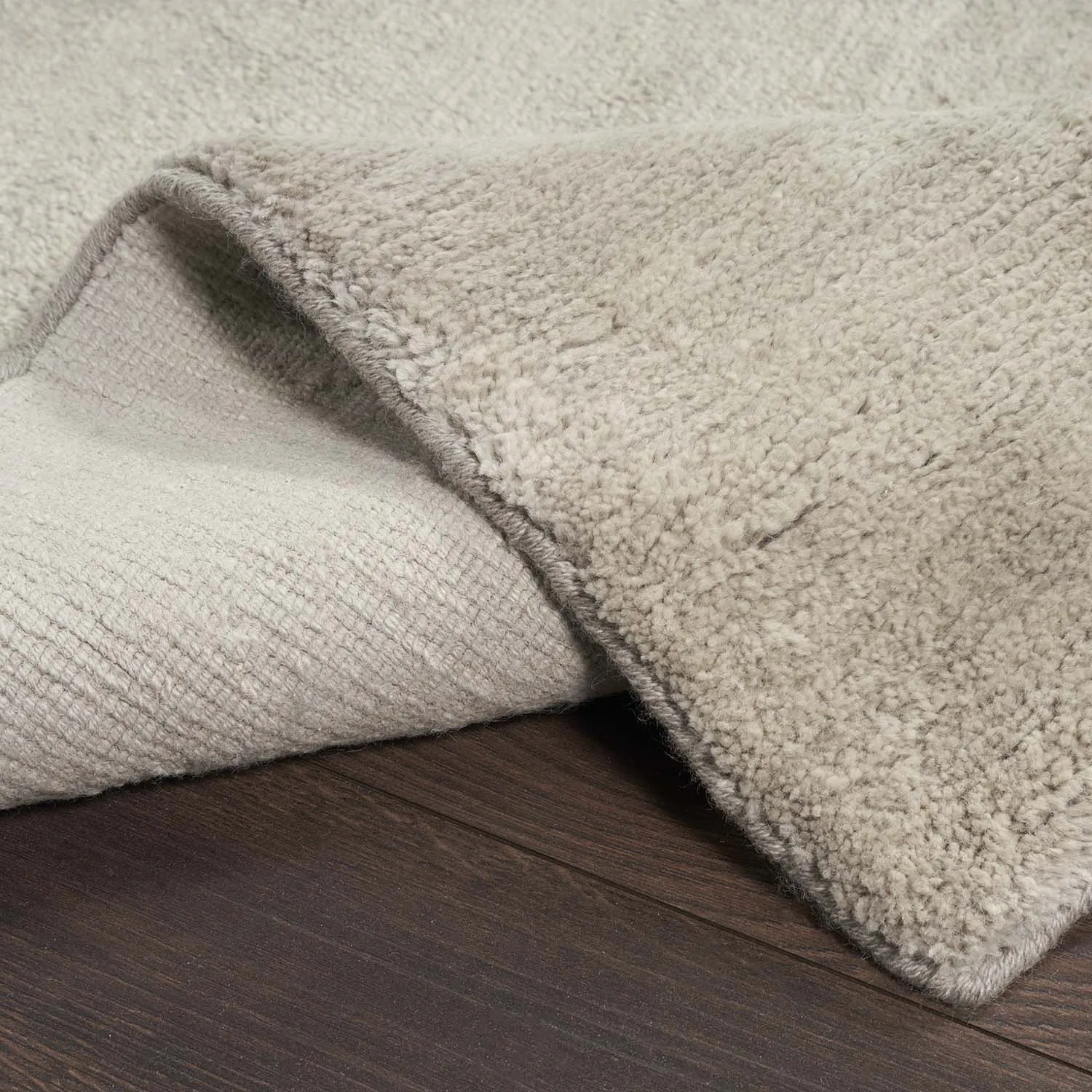 Grey Modern Wool Solid Rug - 10'1" x 14'