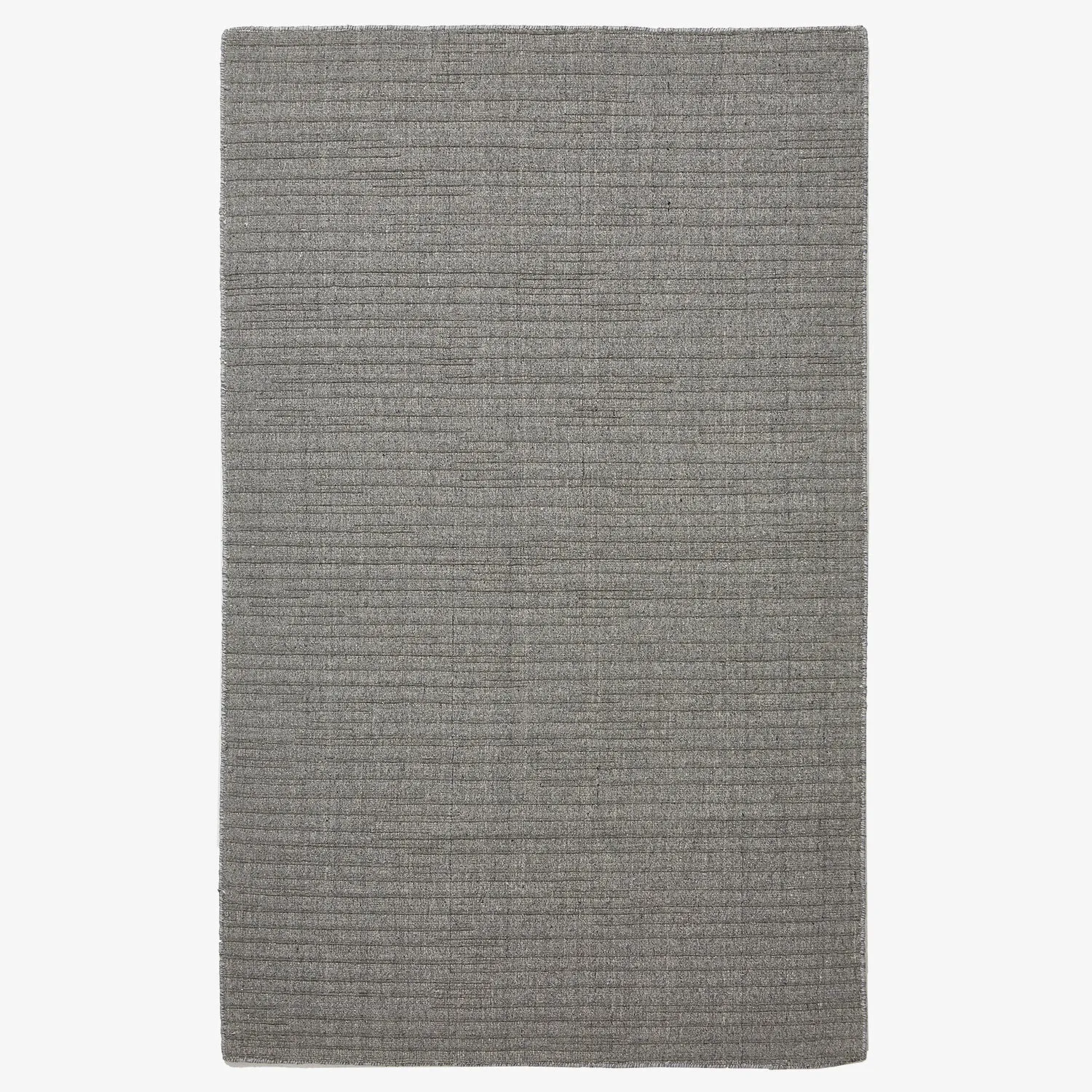 Grey Overdyed Solid Wool Rug - 3'10" x 6'3"