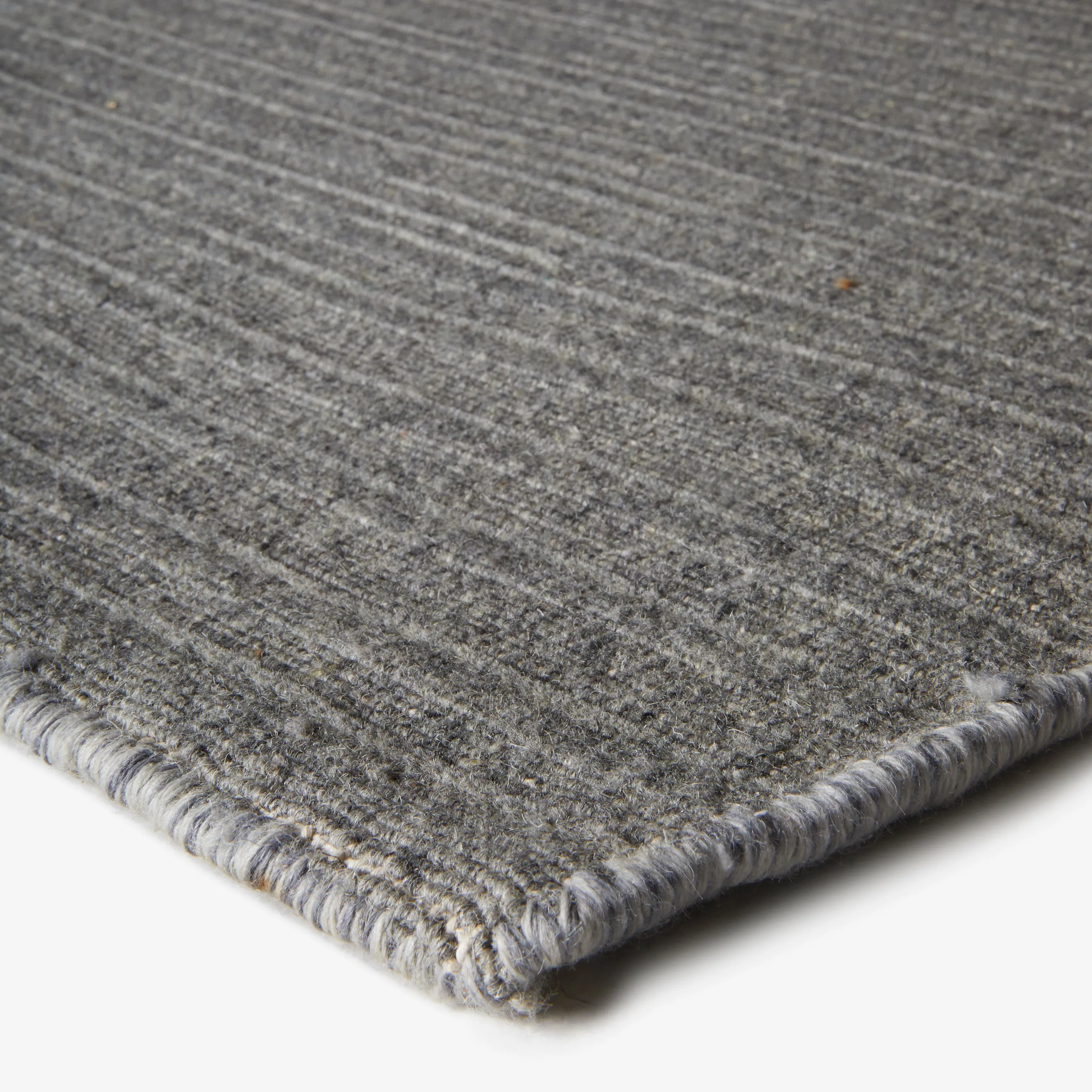 Grey Overdyed Solid Wool Rug - 3'10" x 6'3"