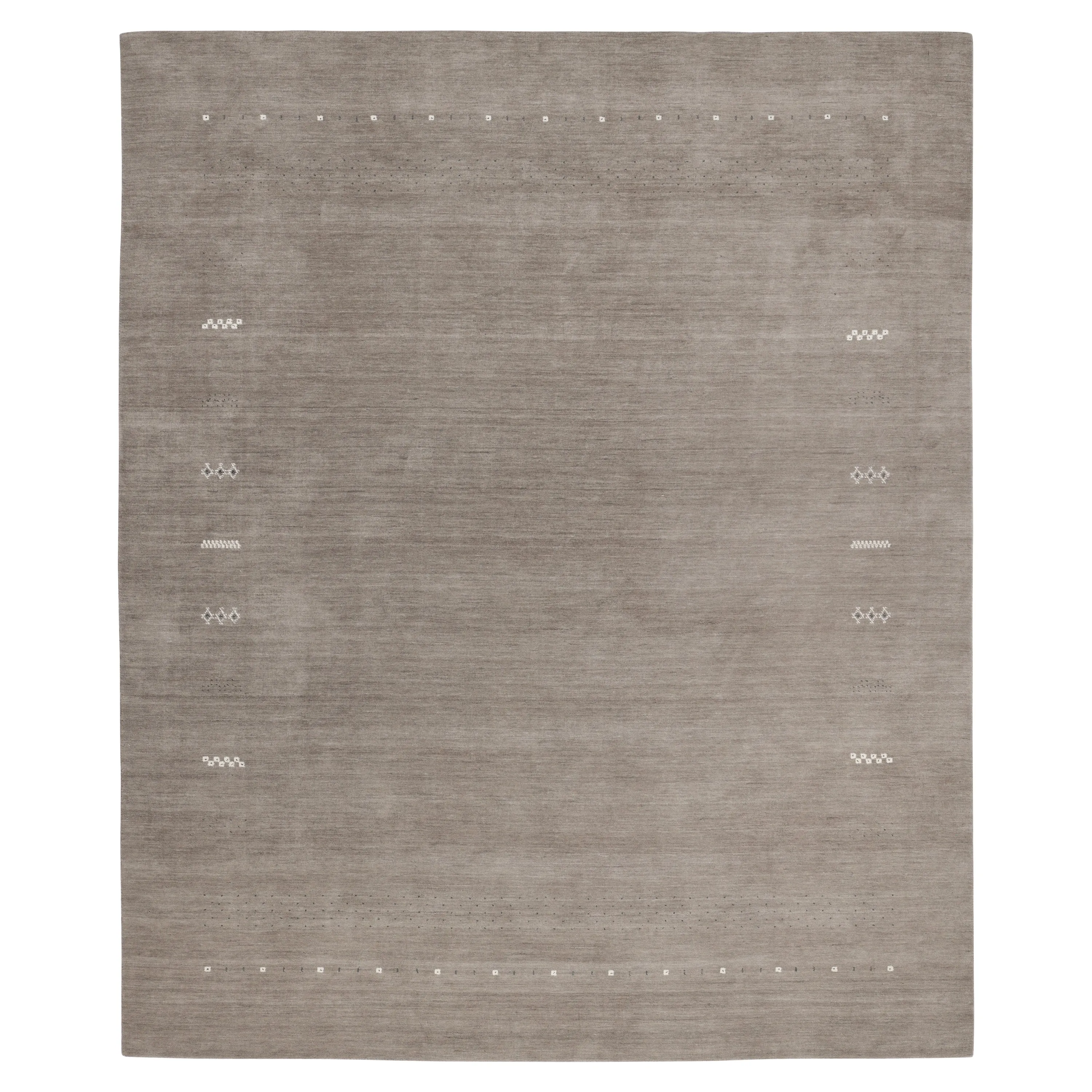Grey Transitional Gabbeh Wool Rug - 9' x 12'