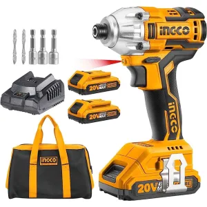 Ingco Li-ion Impact Wrench 1/4" 20V (2 x 2.0Ah Batt   Charger)