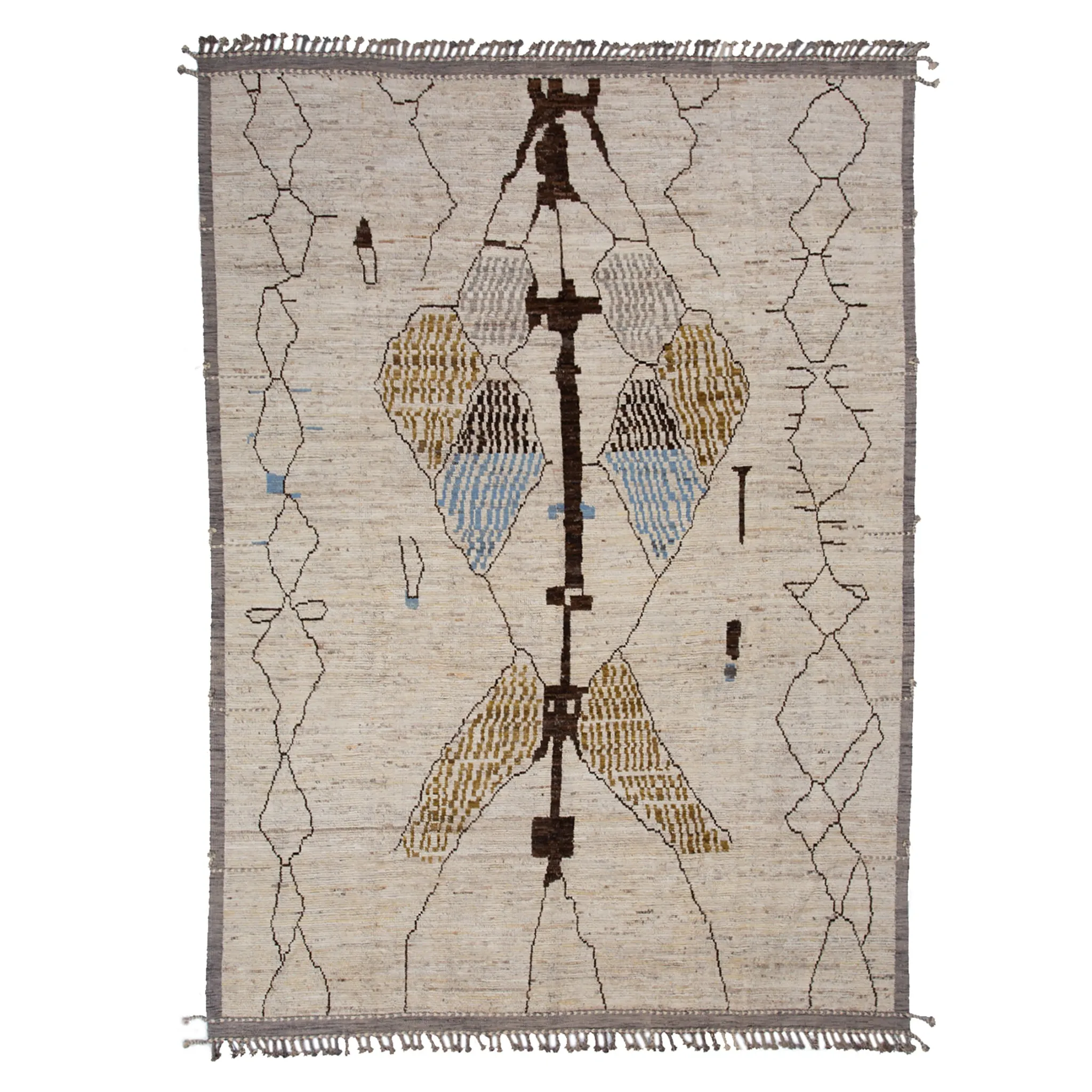 Ivory Modern Wool Rug - 10'1'' x 14'2''