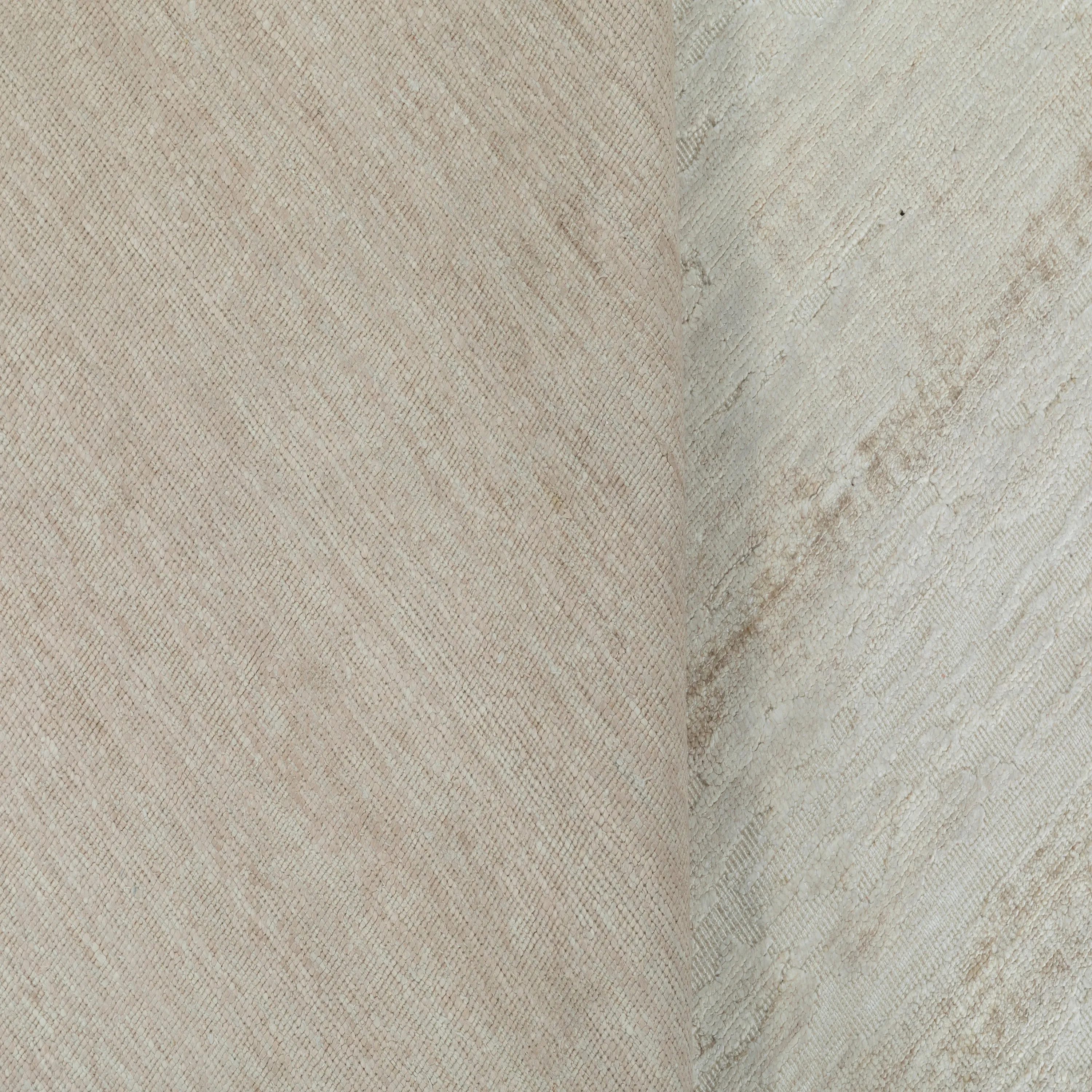 Ivory Solid Silk Rug - 10' x 14'