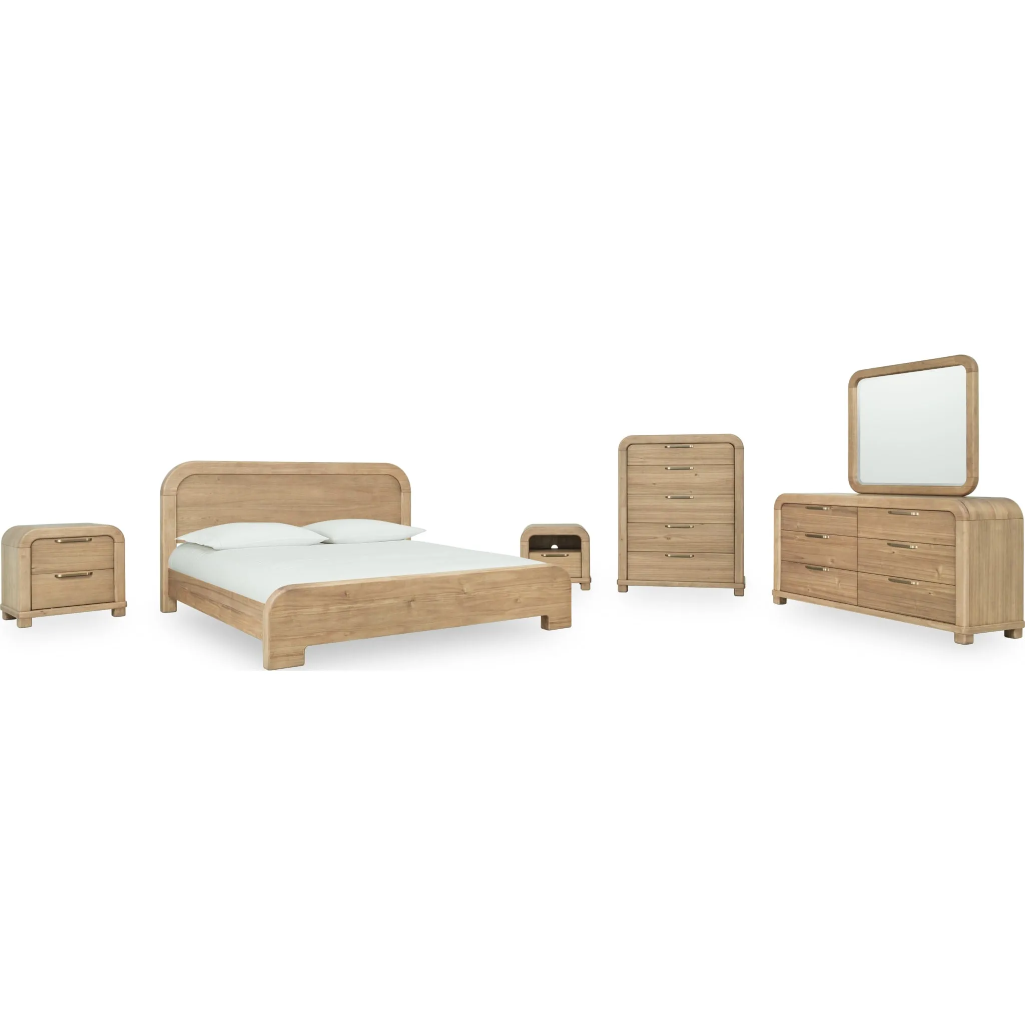 Kione Acacia Wood Platform Bed in Lioness Modus