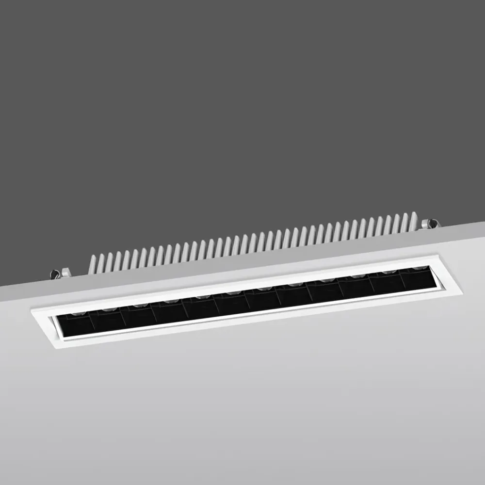 LED Downlight Recessed 30w 3K Non-Dimmable L315 xW64 x H55mm Cutout:305x50mm 16x36D Beam Black IP20