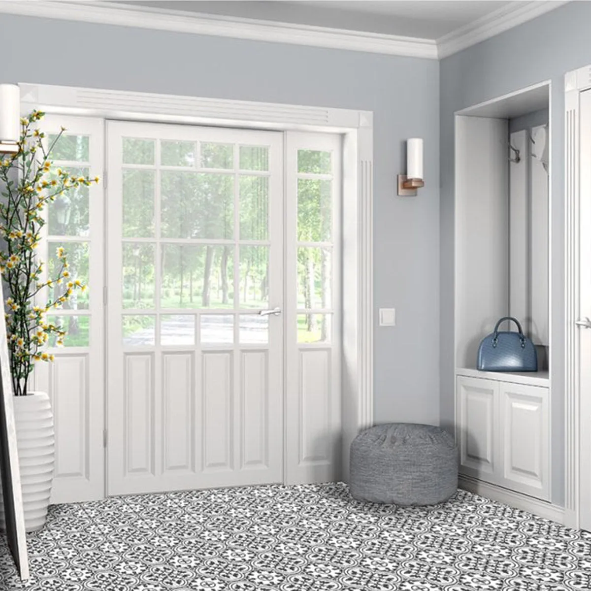 Ledbury Charcoal Black Porcelain Tile 45x45cm Matt