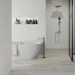 LENK Ash Wood-Effect Porcelain Tile 20x120cm Matt