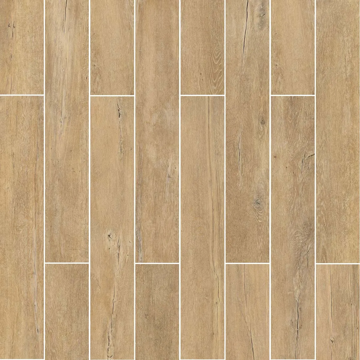 LENK Honey Wood-Effect Porcelain Tile 20x120cm Matt