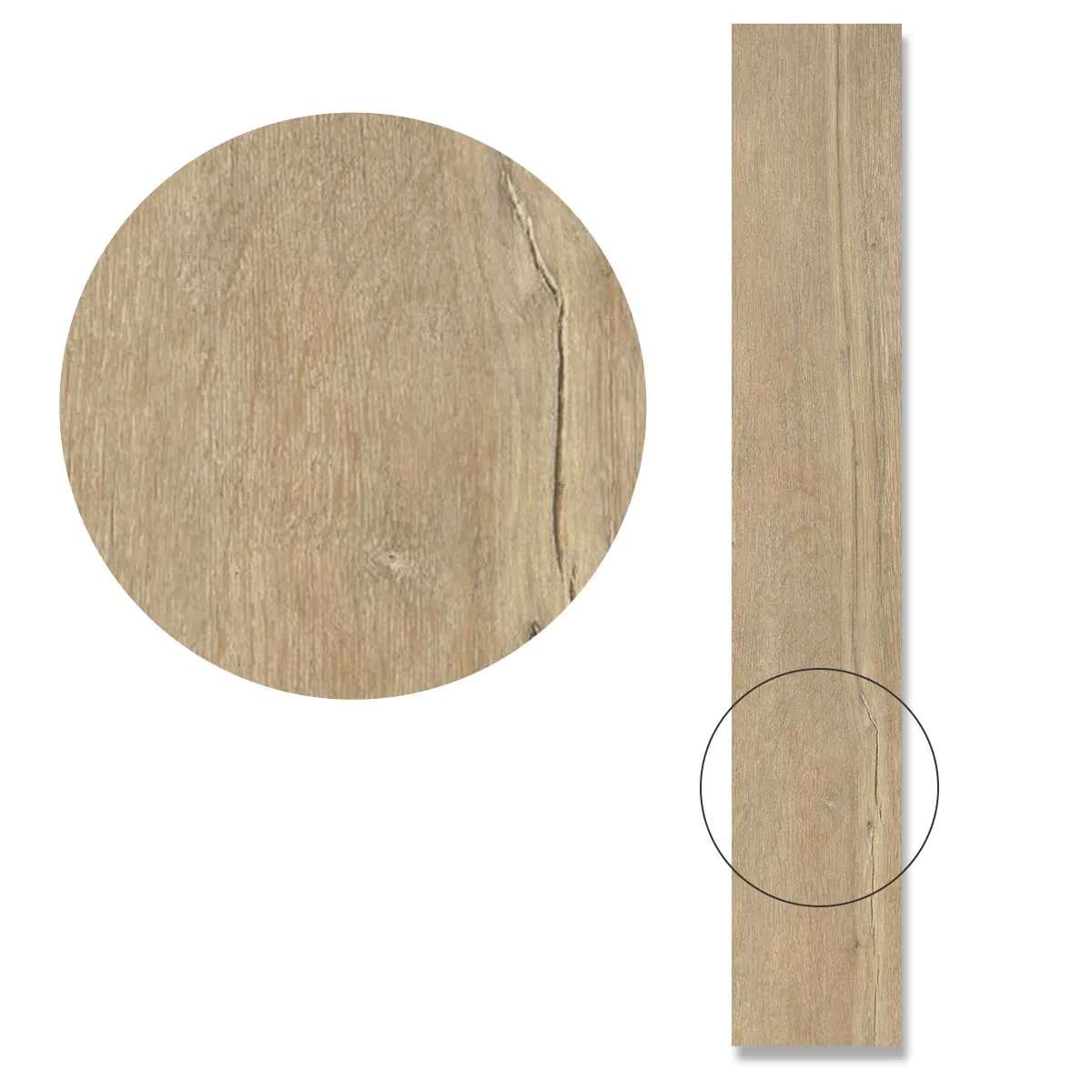 LENK Taupe Wood-Effect Porcelain Tile 20x120cm Matt
