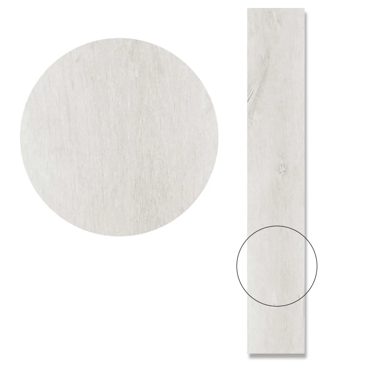LENK White Wood-Effect Porcelain Tile 20x120cm Matt