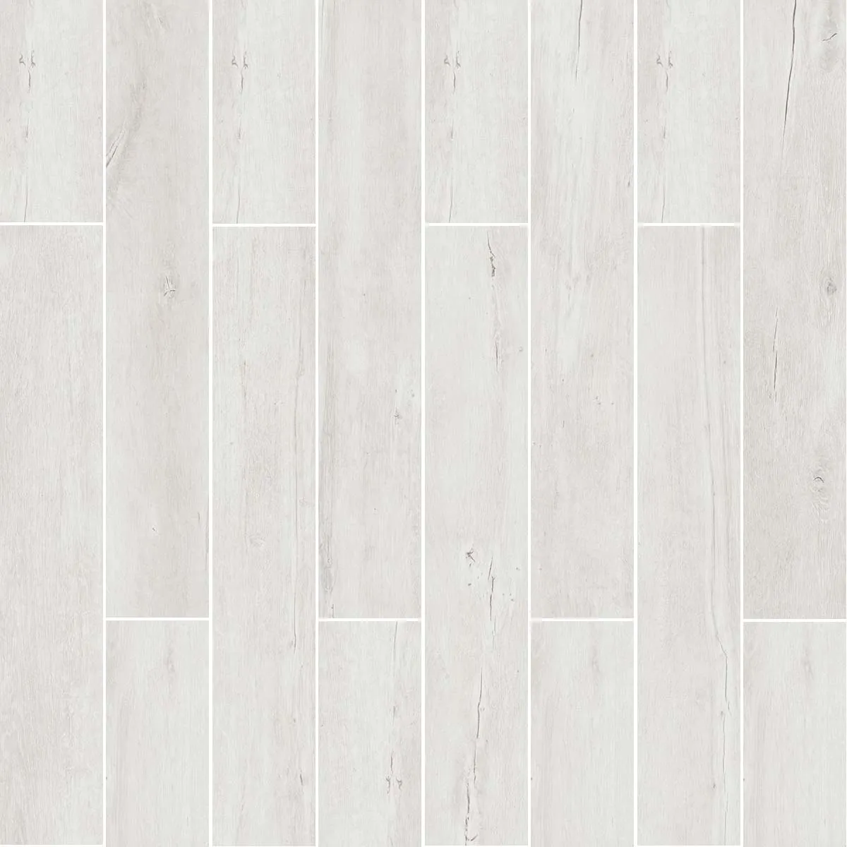 LENK White Wood-Effect Porcelain Tile 20x120cm Matt