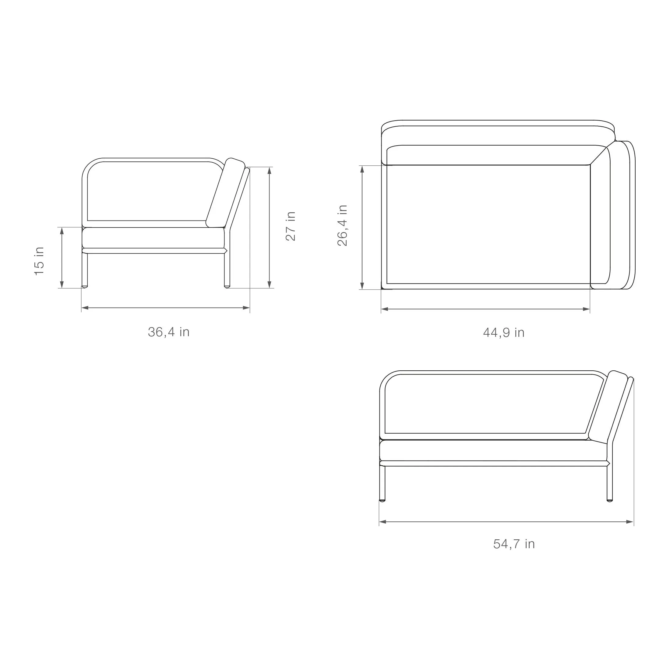 Level 2 Outdoor Sofa with Chaise and Coffee Table