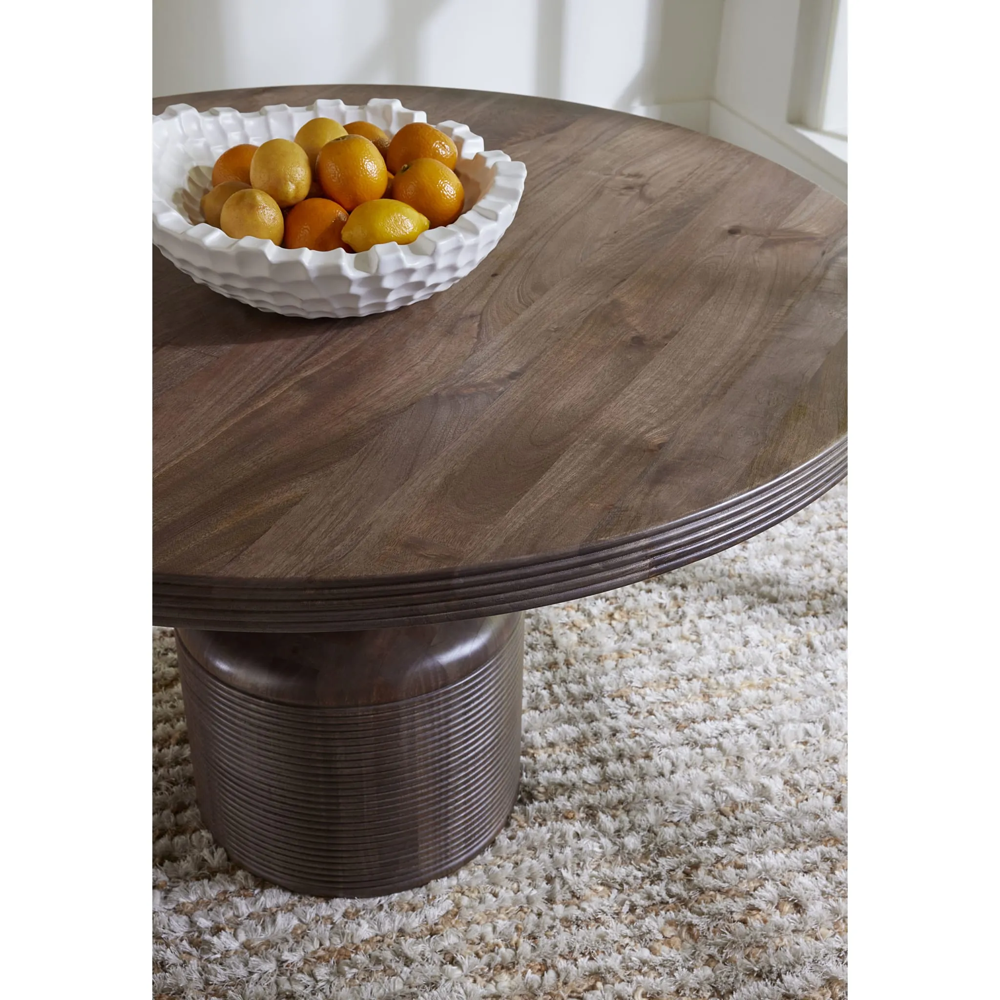 Liyana Solid Wood Round Dining Table in Natural Tan Modus