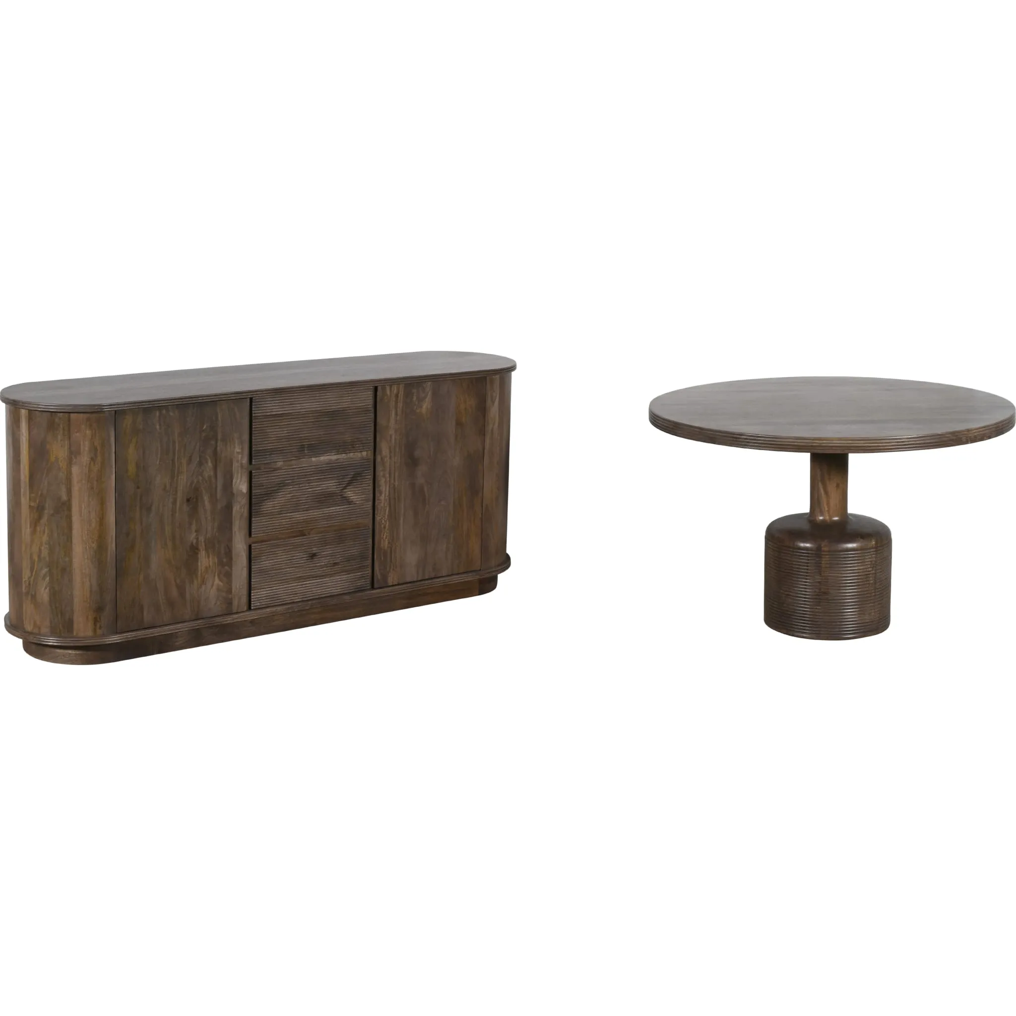 Liyana Solid Wood Round Dining Table in Natural Tan Modus