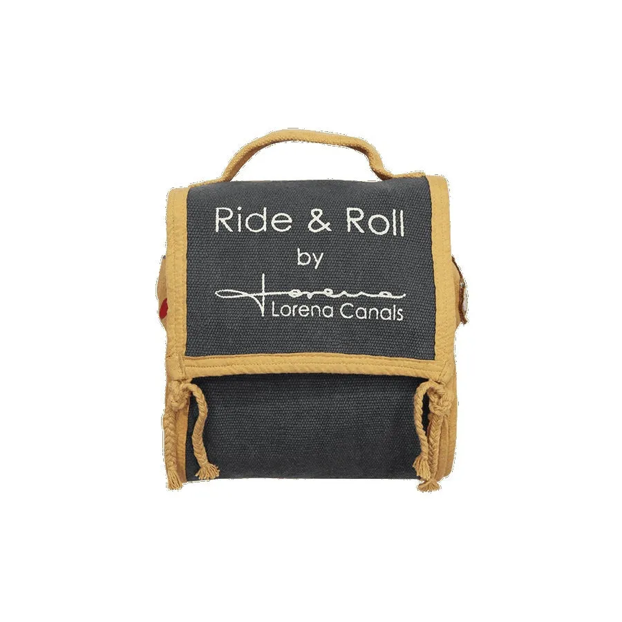 Lorena Canals Eco City Ride & Roll School Bus Machine Washable Soft Toy - 24x24x15cm
