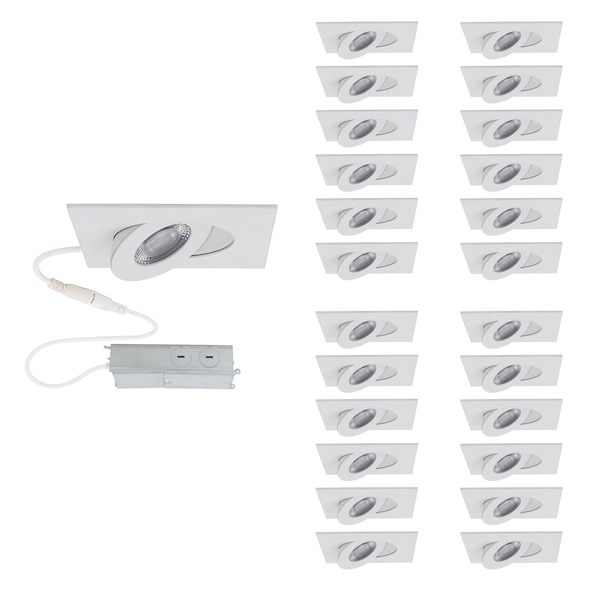 Lotos 2" LED 1-Light Square Adjustable Recessed Kit (Pack of 24)