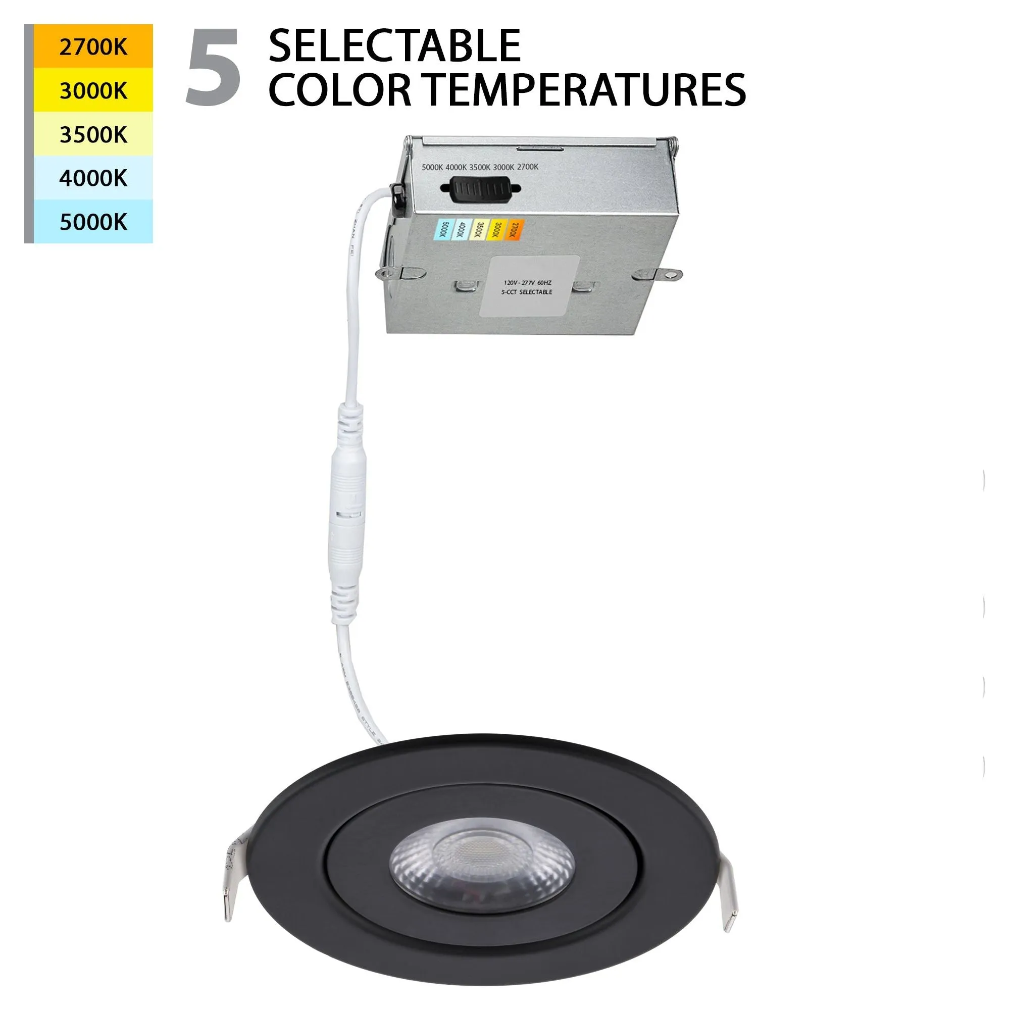 Lotos 4" LED 5-CCT Round Adjustable Recessed Kit