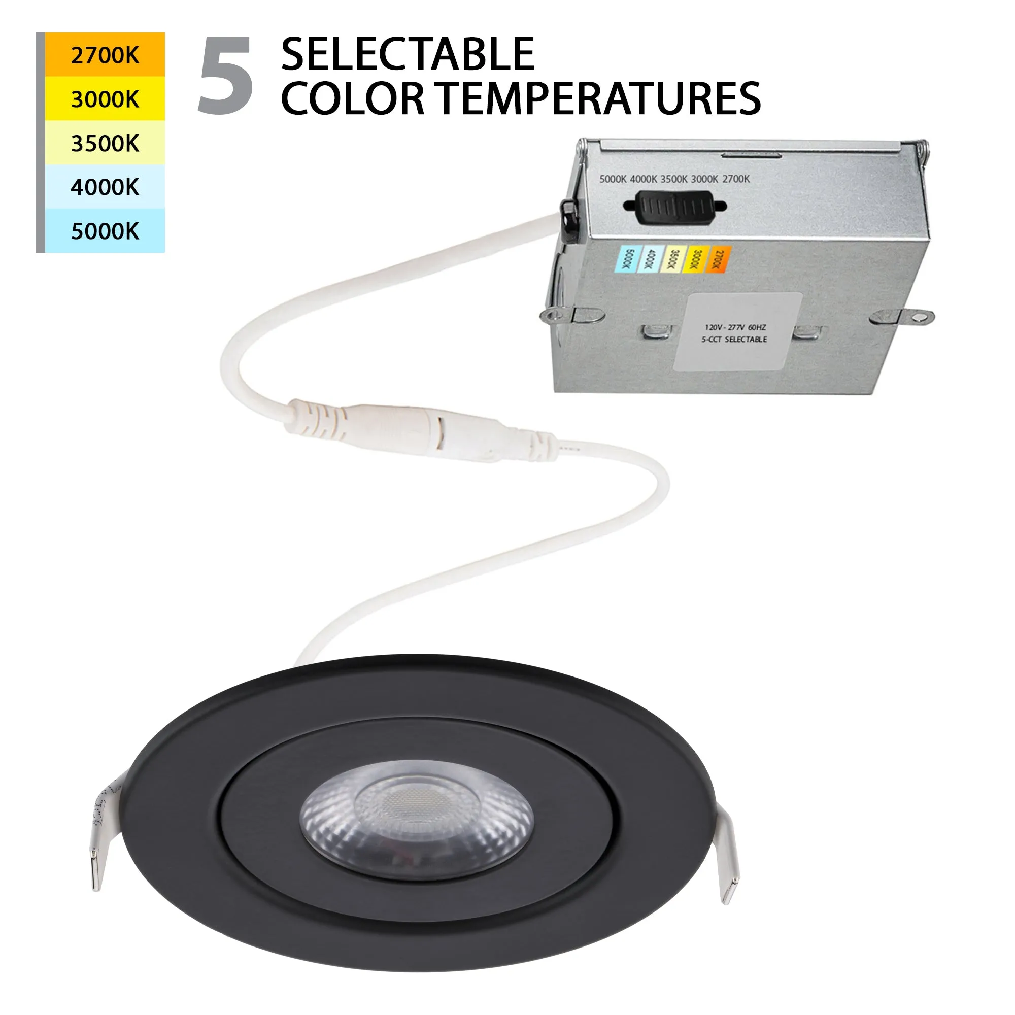 Lotos 4" LED 5-CCT Round Adjustable Recessed Kit