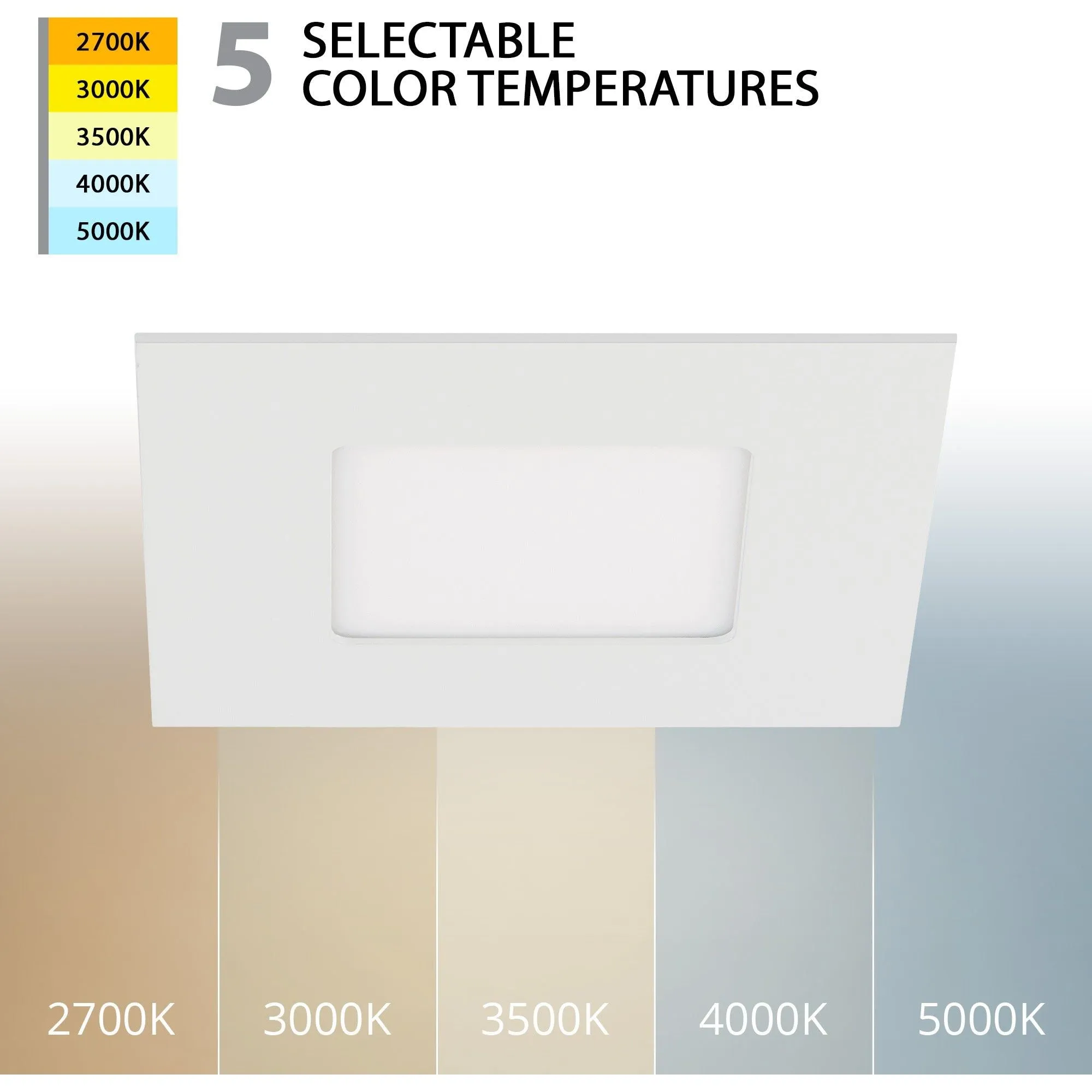Lotos 4" LED 5-CCT Square Recessed Kit