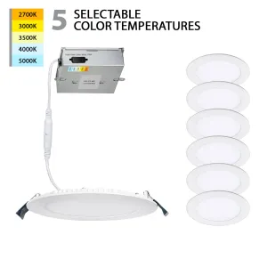 Lotos 4" LED Round 5-CCT Selectable Recessed Kit (Pack of 6)
