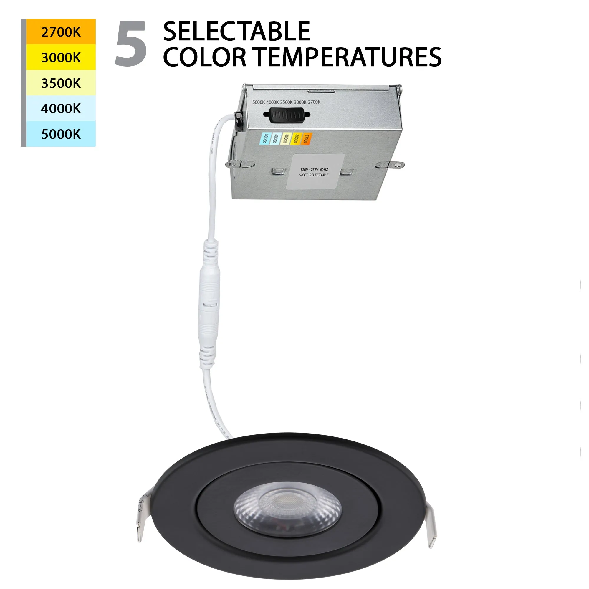 Lotos 6" LED 5-CCT Round Adjustable Recessed Kit