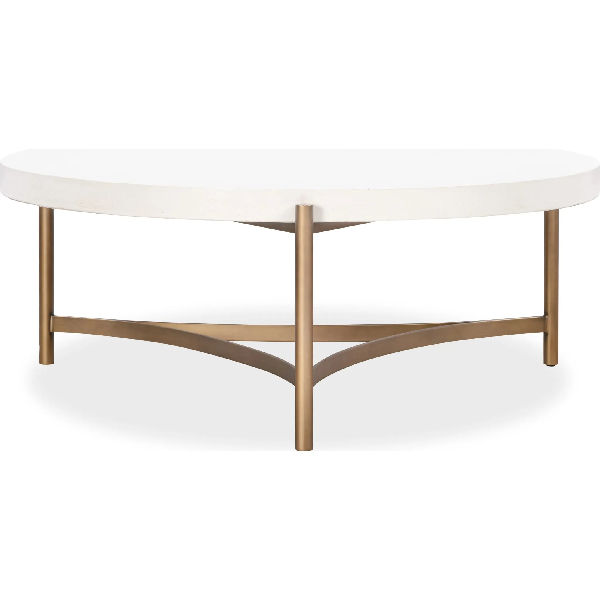 Lyon Round White Concrete and Metal Coffee Table Modus