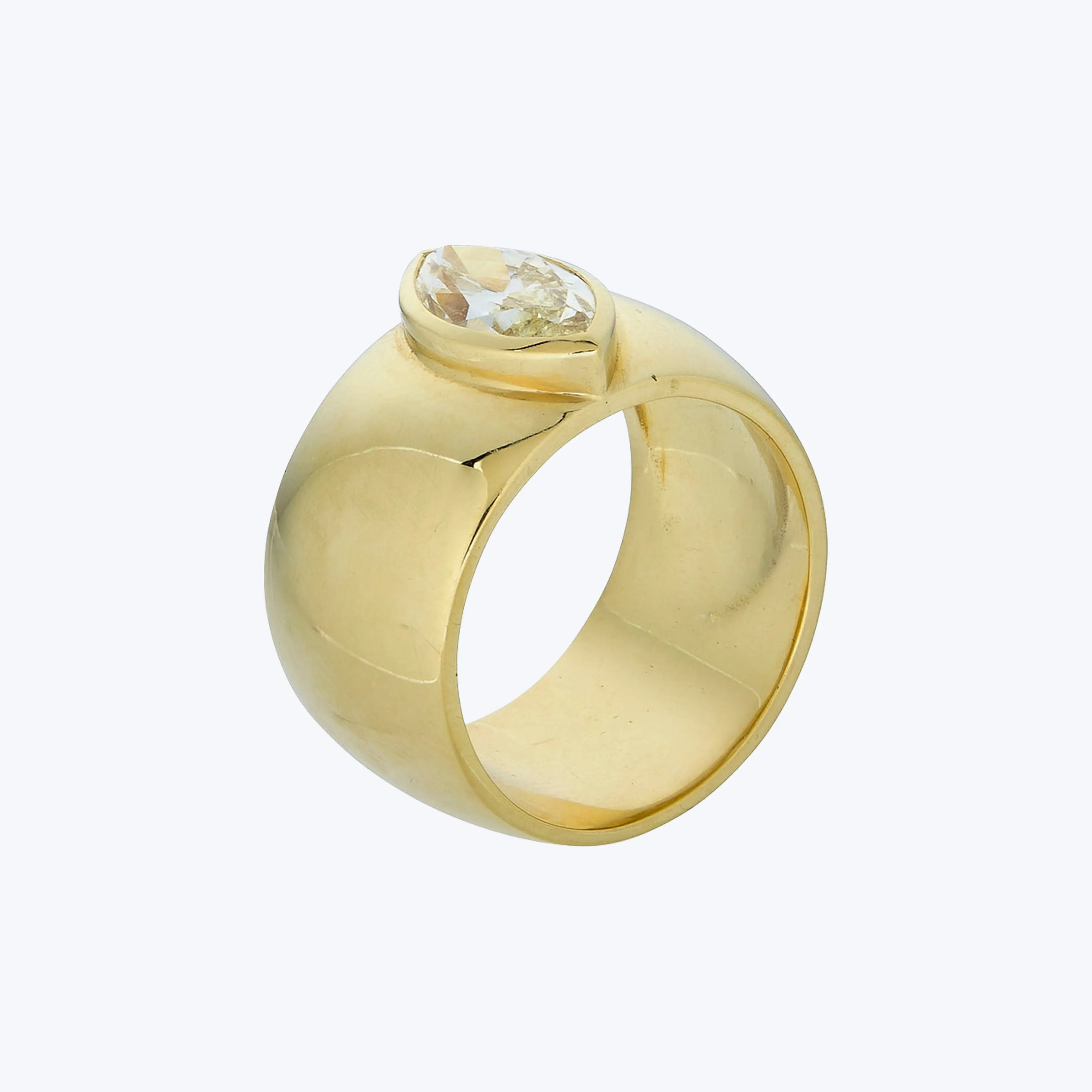 Marquise Cut Diamond Cigar Band Ring