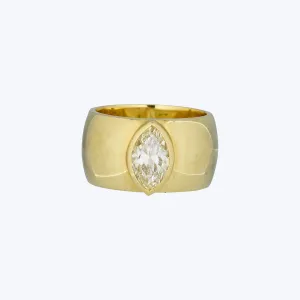 Marquise Cut Diamond Cigar Band Ring
