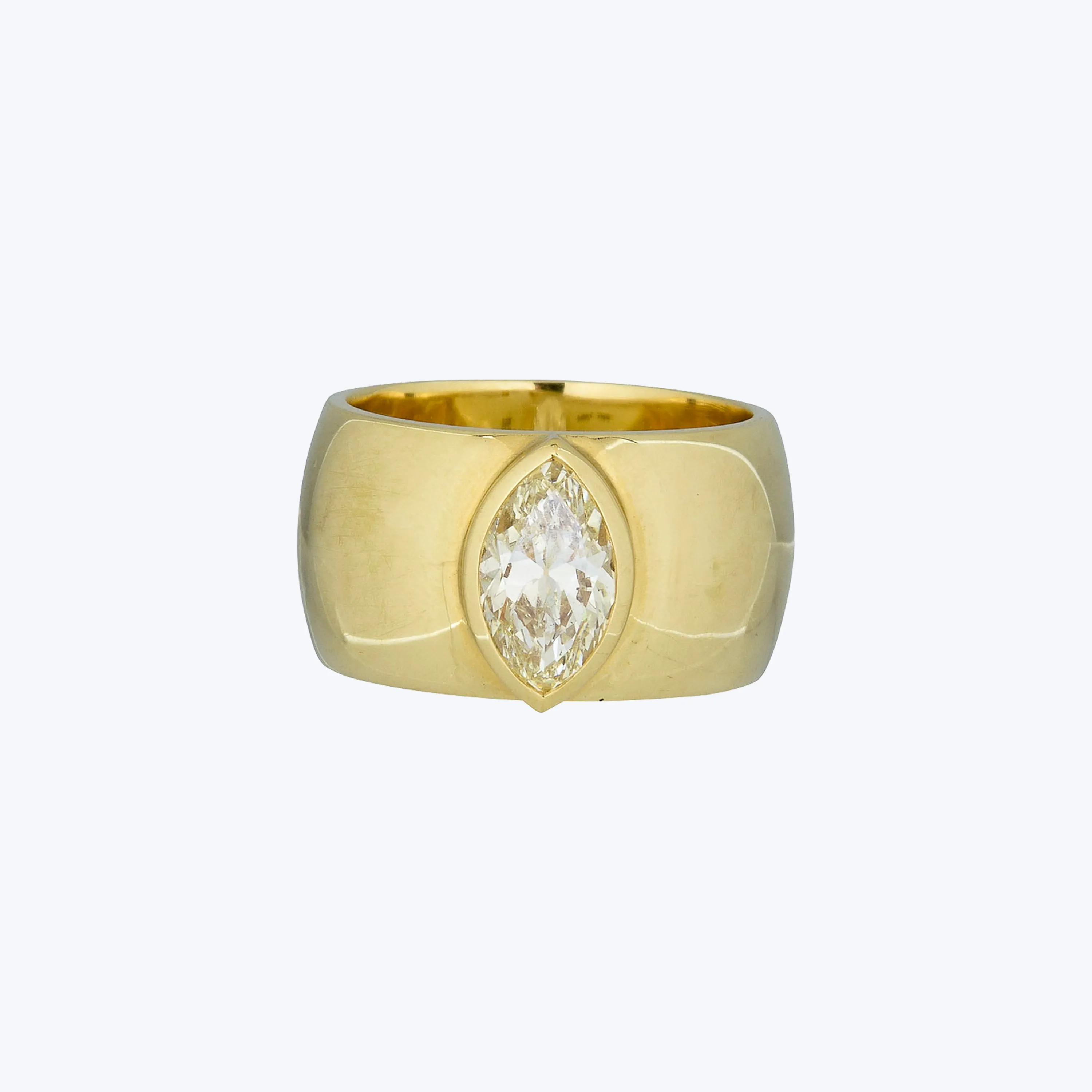 Marquise Cut Diamond Cigar Band Ring