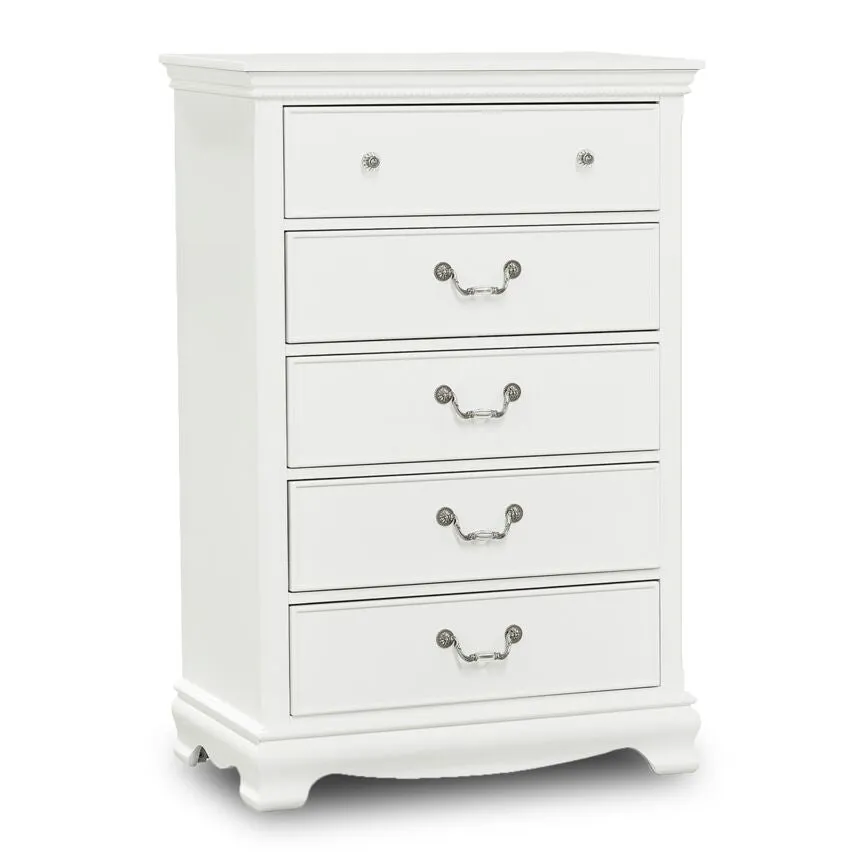 Melanie 5-Drawer Chest - White