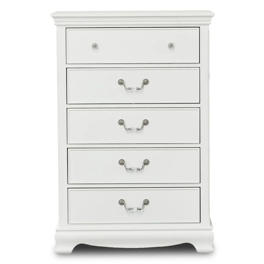 Melanie 5-Drawer Chest - White