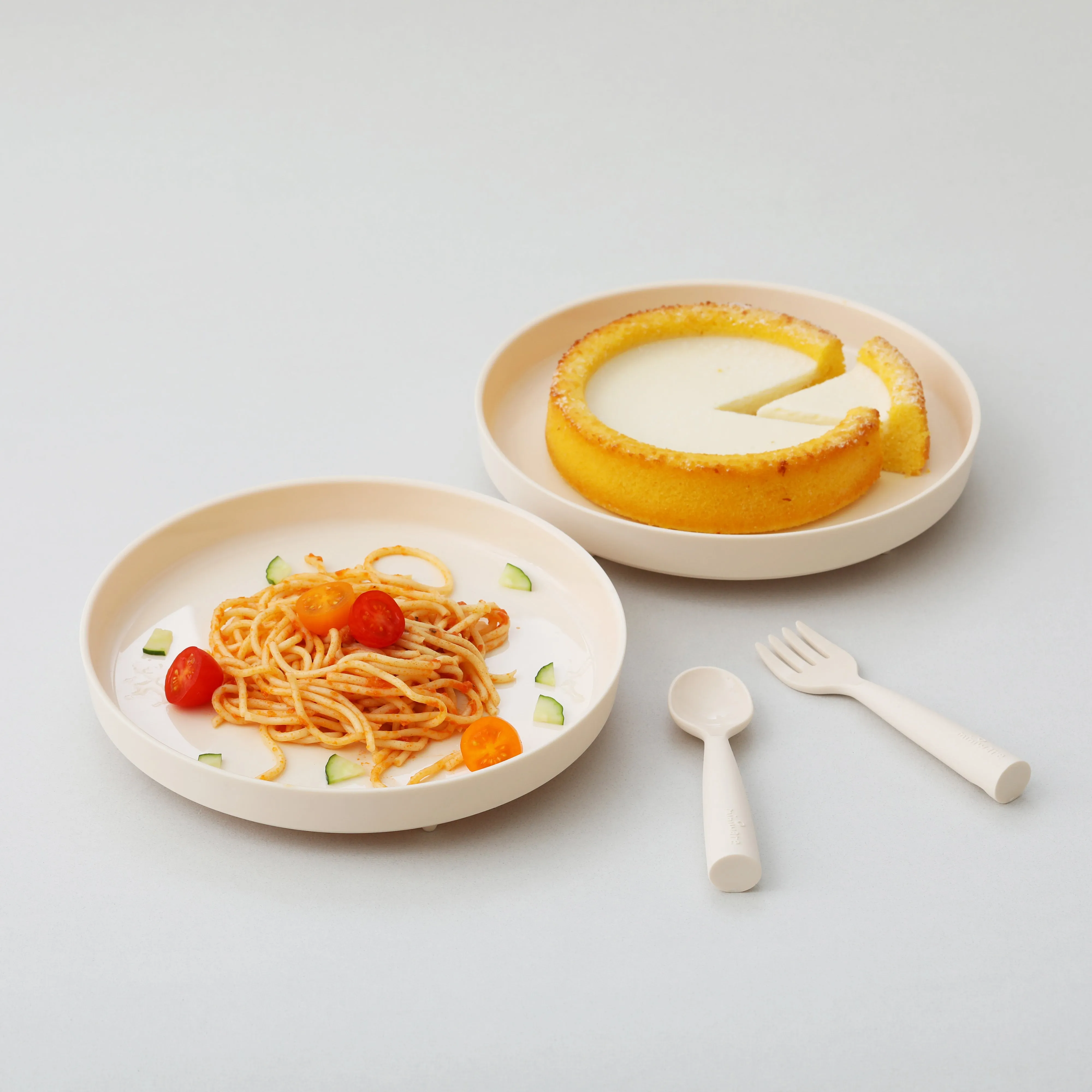 Miniware Healthy Meal Set - PLA Smart Divider Suction Plate in Vanilla   Silicone Divider in Lavender
