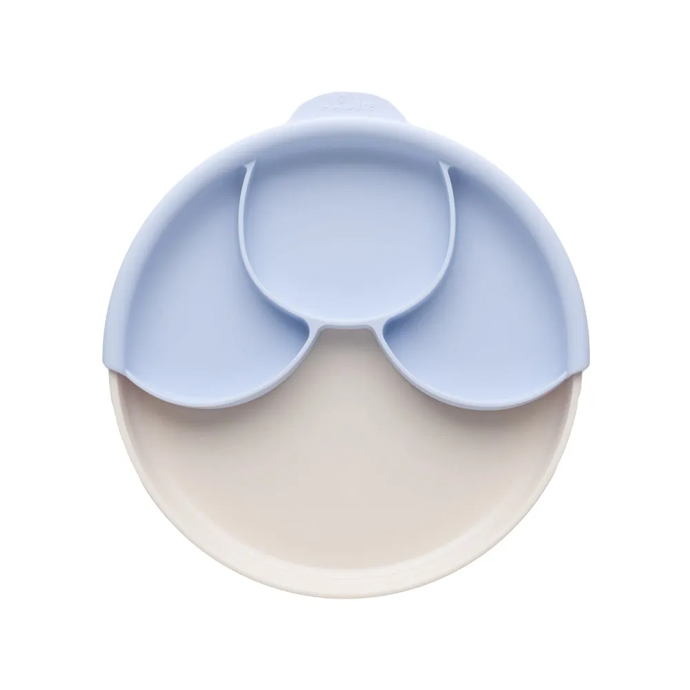 Miniware Healthy Meal Set - PLA Smart Divider Suction Plate in Vanilla   Silicone Divider in Lavender