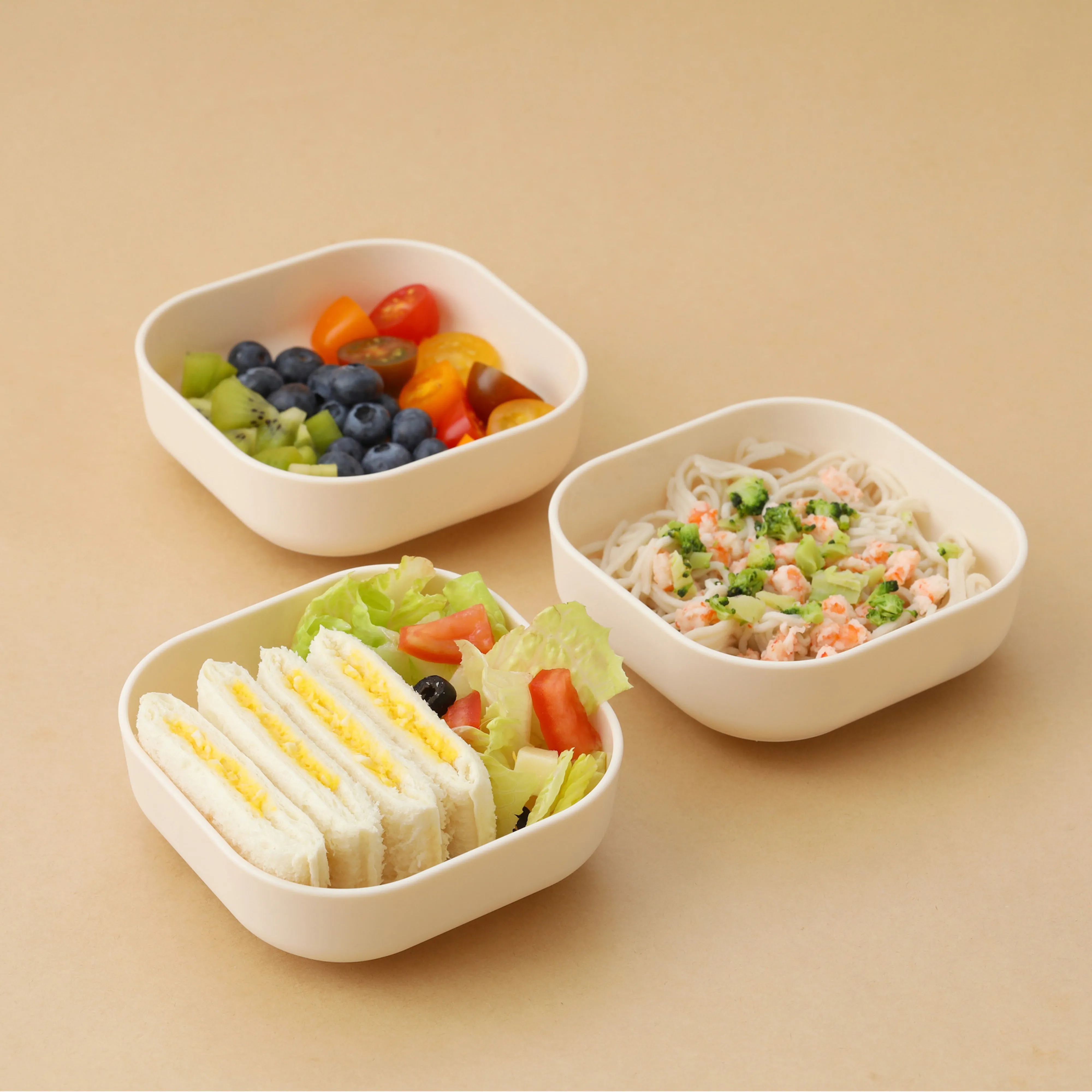 Miniware Snack Bowl Set - PLA Suction Bowl Vanilla   Silicone Cover in Aqua